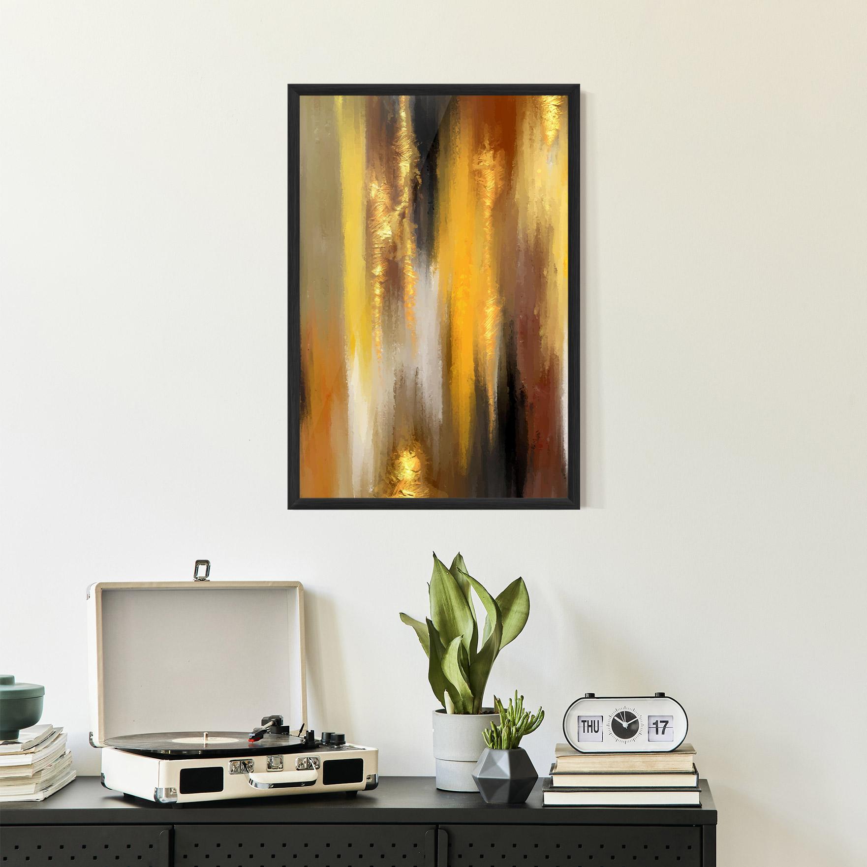 Keretezett Poszter Golden Brown Art mockup 2