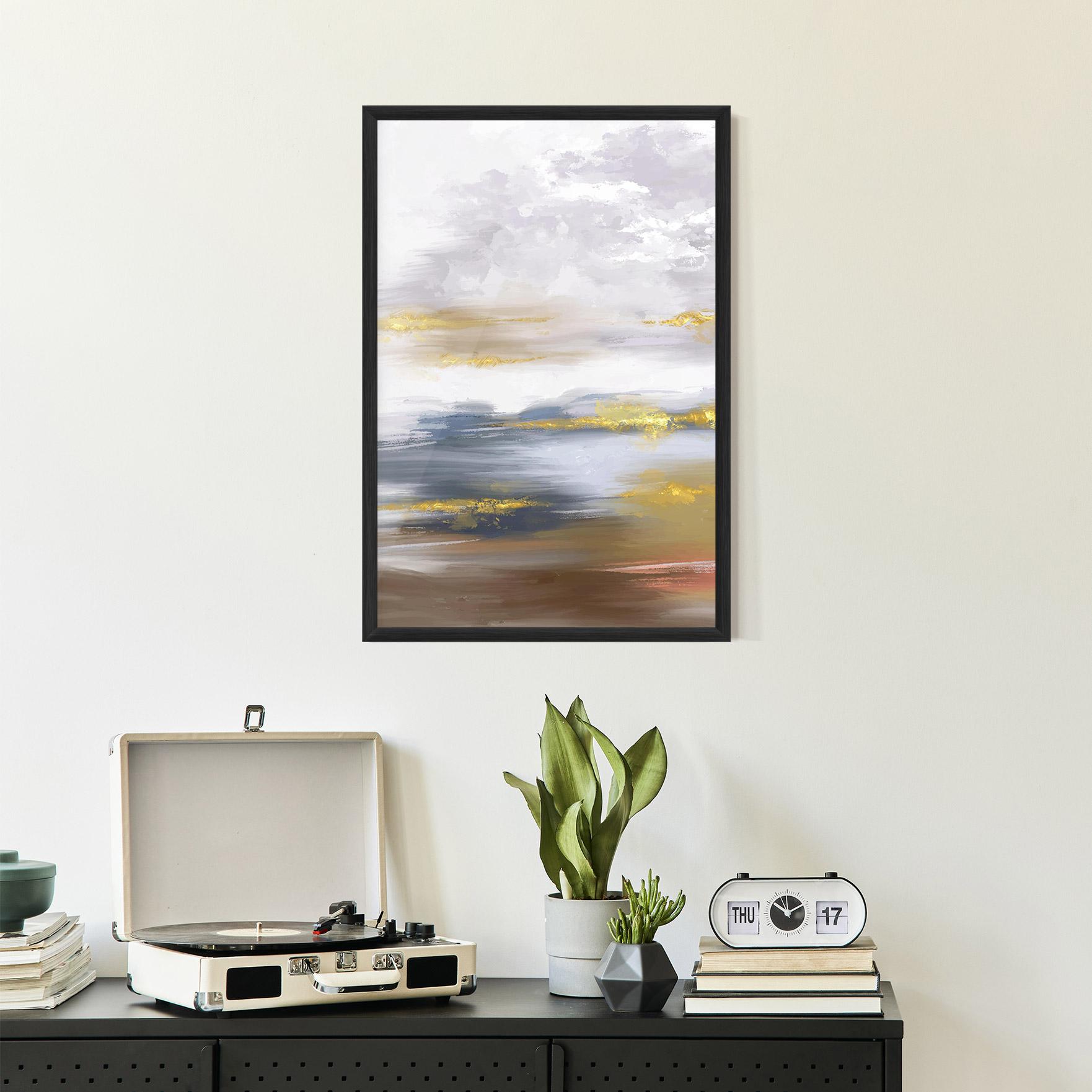 Keretezett Poszter Messy Gold Art mockup 2