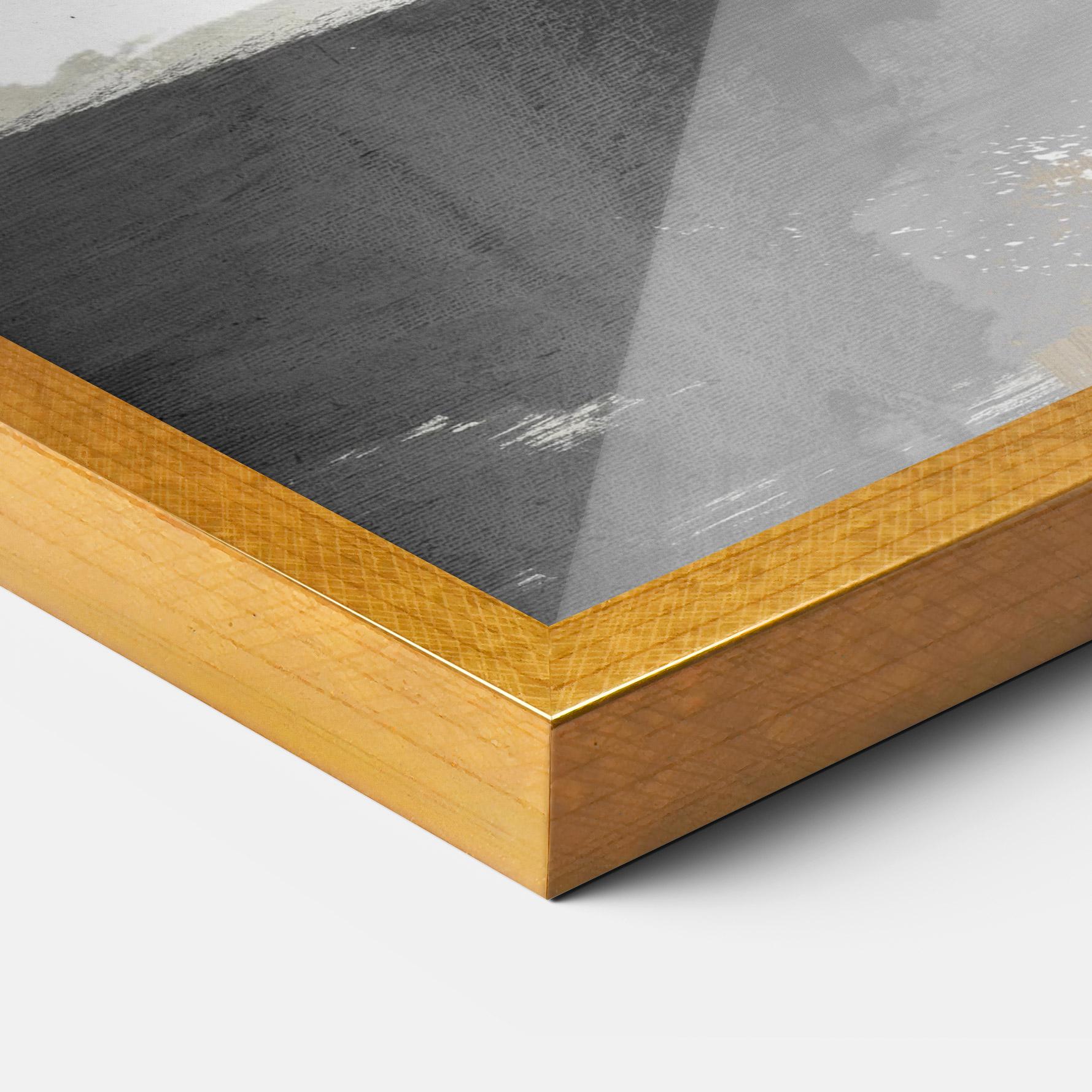 Keretezett Poszter Chaotic Golden Painting mockup 3