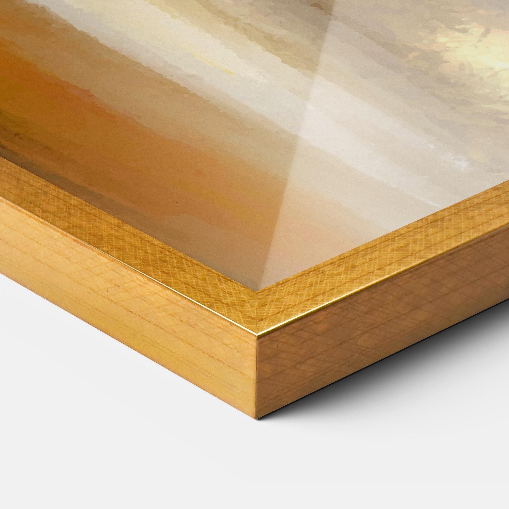 Keretezett Poszter Golden Brown Art mockup 3