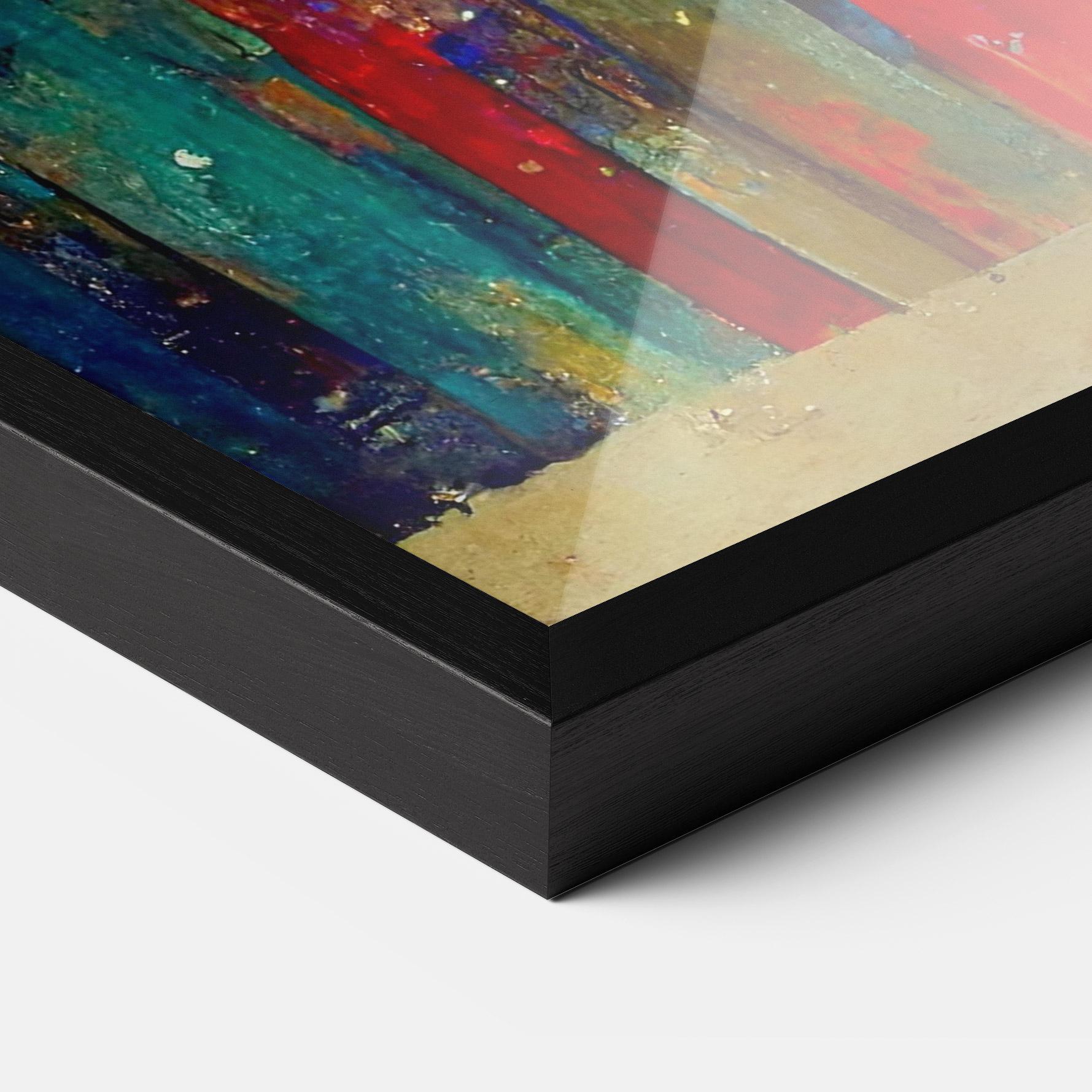 Keretezett Poszter Black Lines On Yellow Light mockup 3