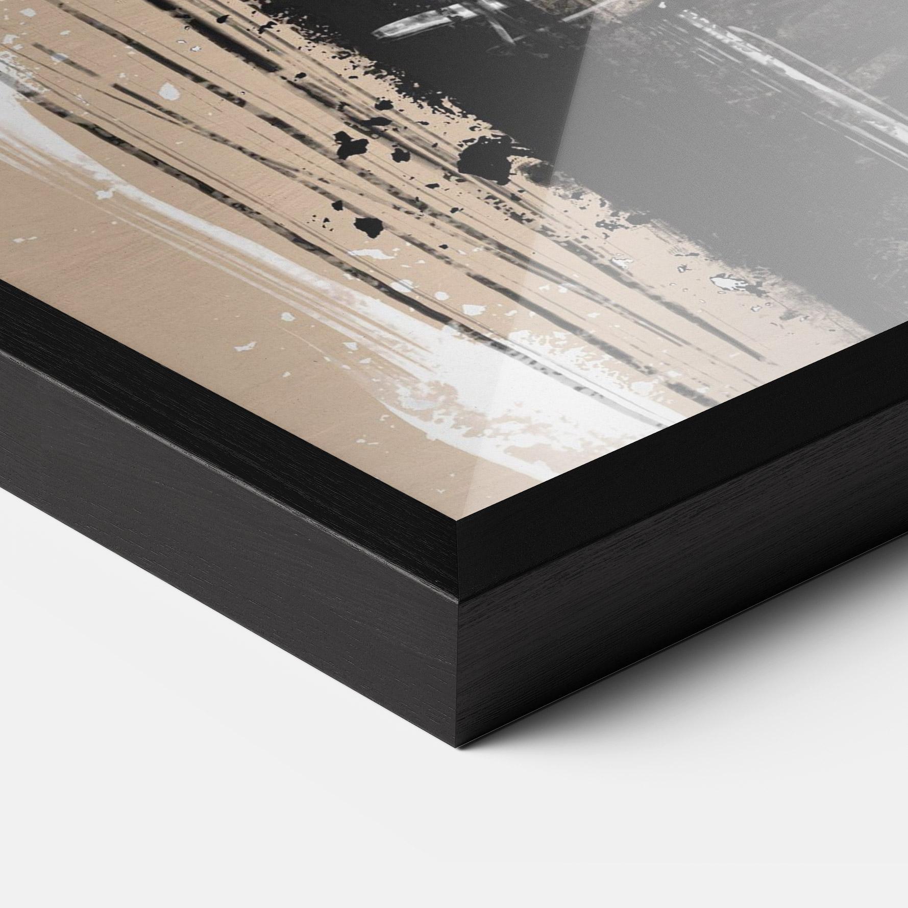 Keretezett Poszter Modern Oil Painting With White mockup 3