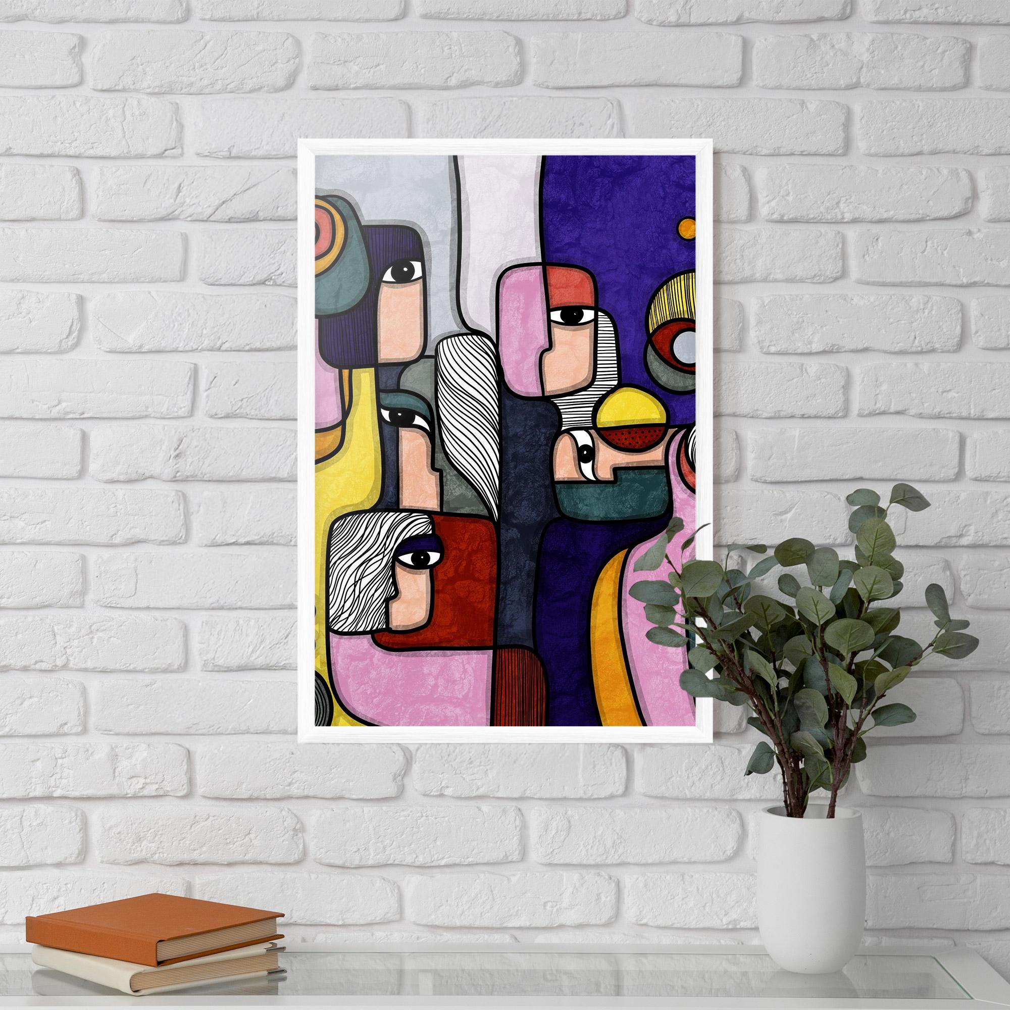 Keretezett Poszter Abstract Looking Eyes mockup 5