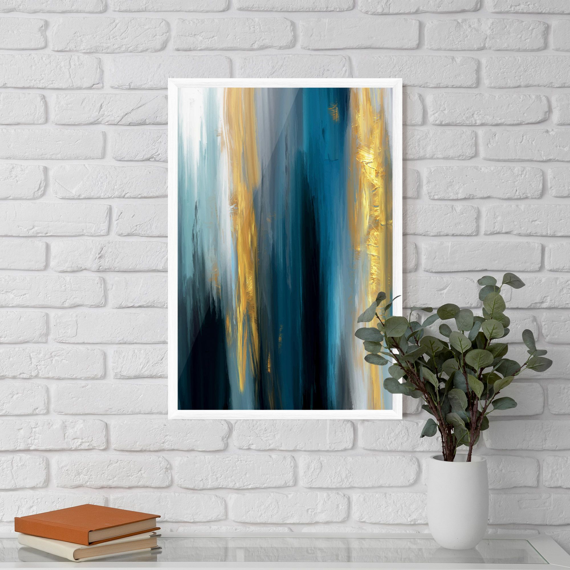 Golden Black Blue Art mockup 5