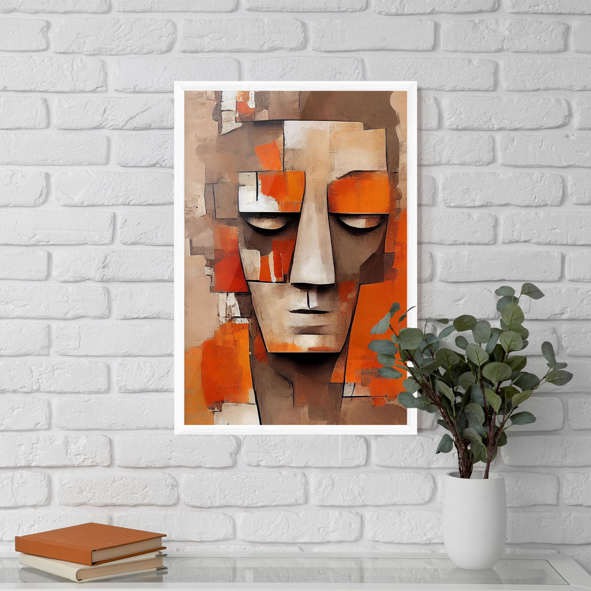 Orange Male Face mockup 5