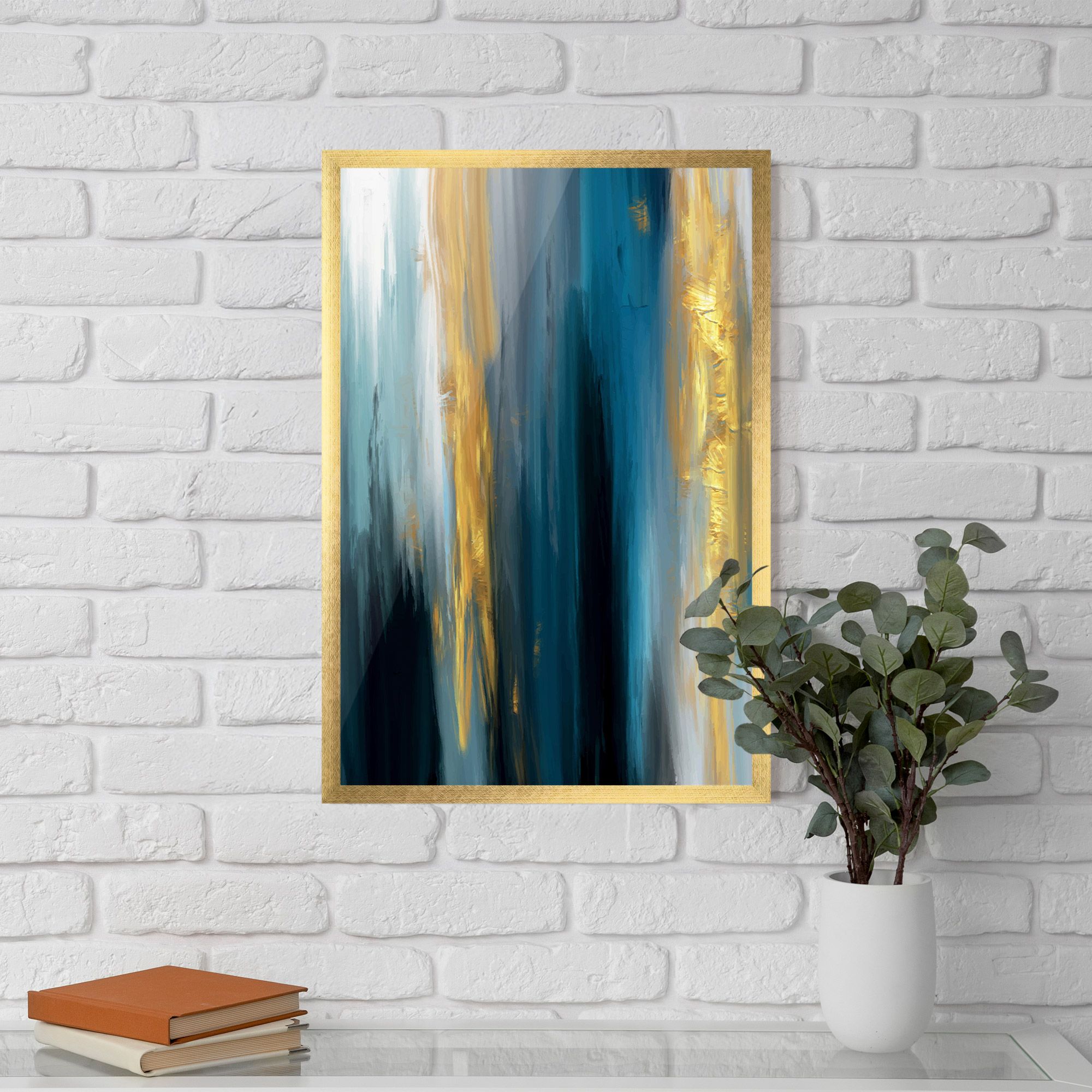 Golden Black Blue Art mockup 5