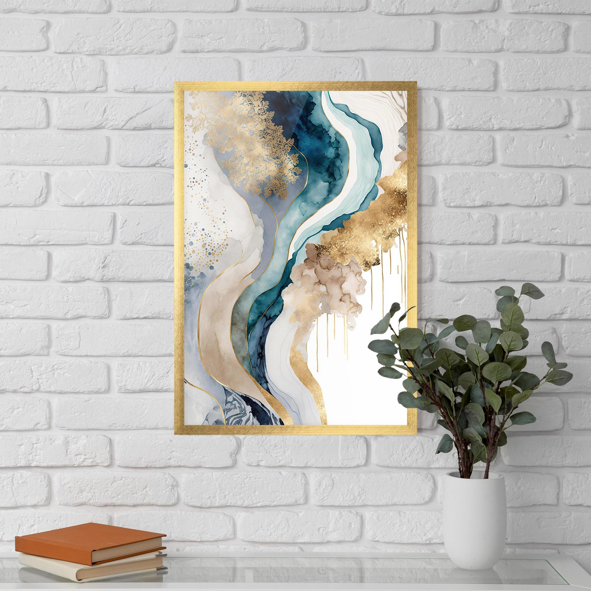 Keretezett Poszter Light Blue Waves mockup 5