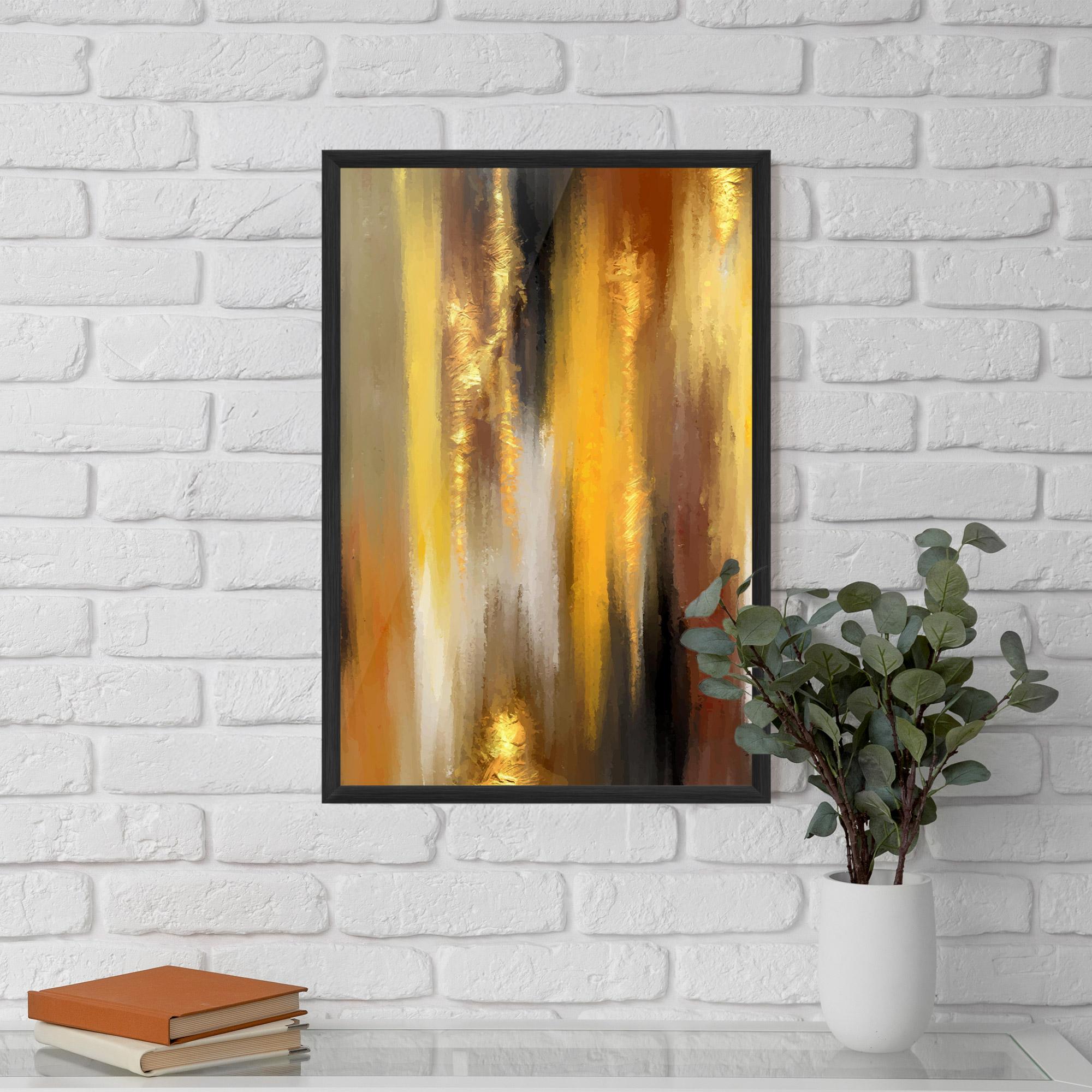 Keretezett Poszter Golden Brown Art mockup 5