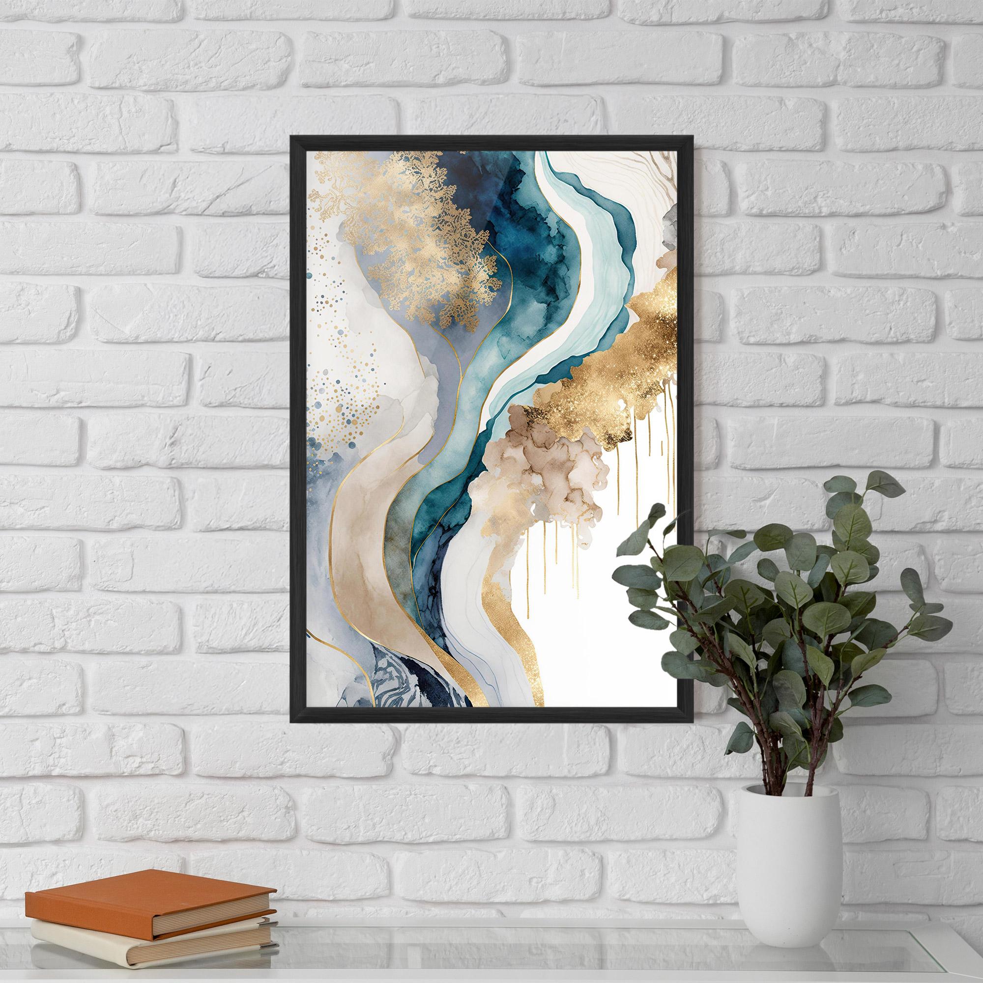 Keretezett Poszter Light Blue Waves mockup 5