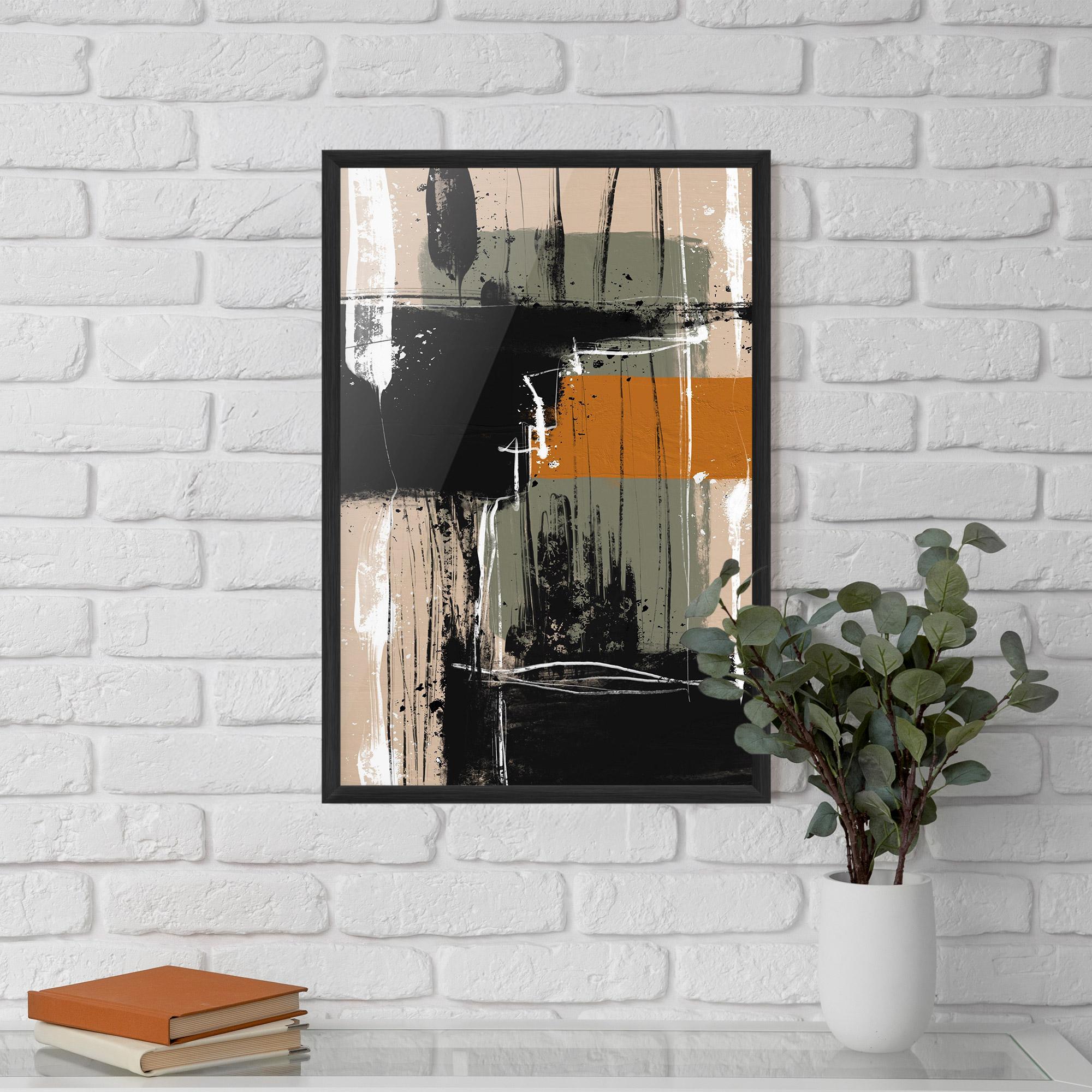 Keretezett Poszter Modern Oil Painting With White mockup 5