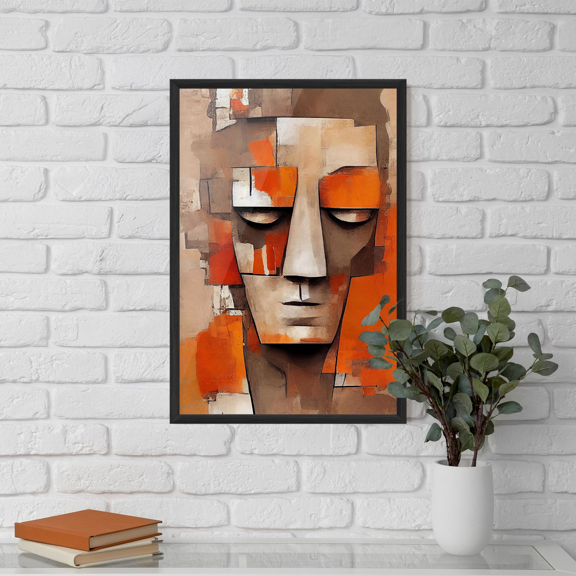 Orange Male Face mockup 5