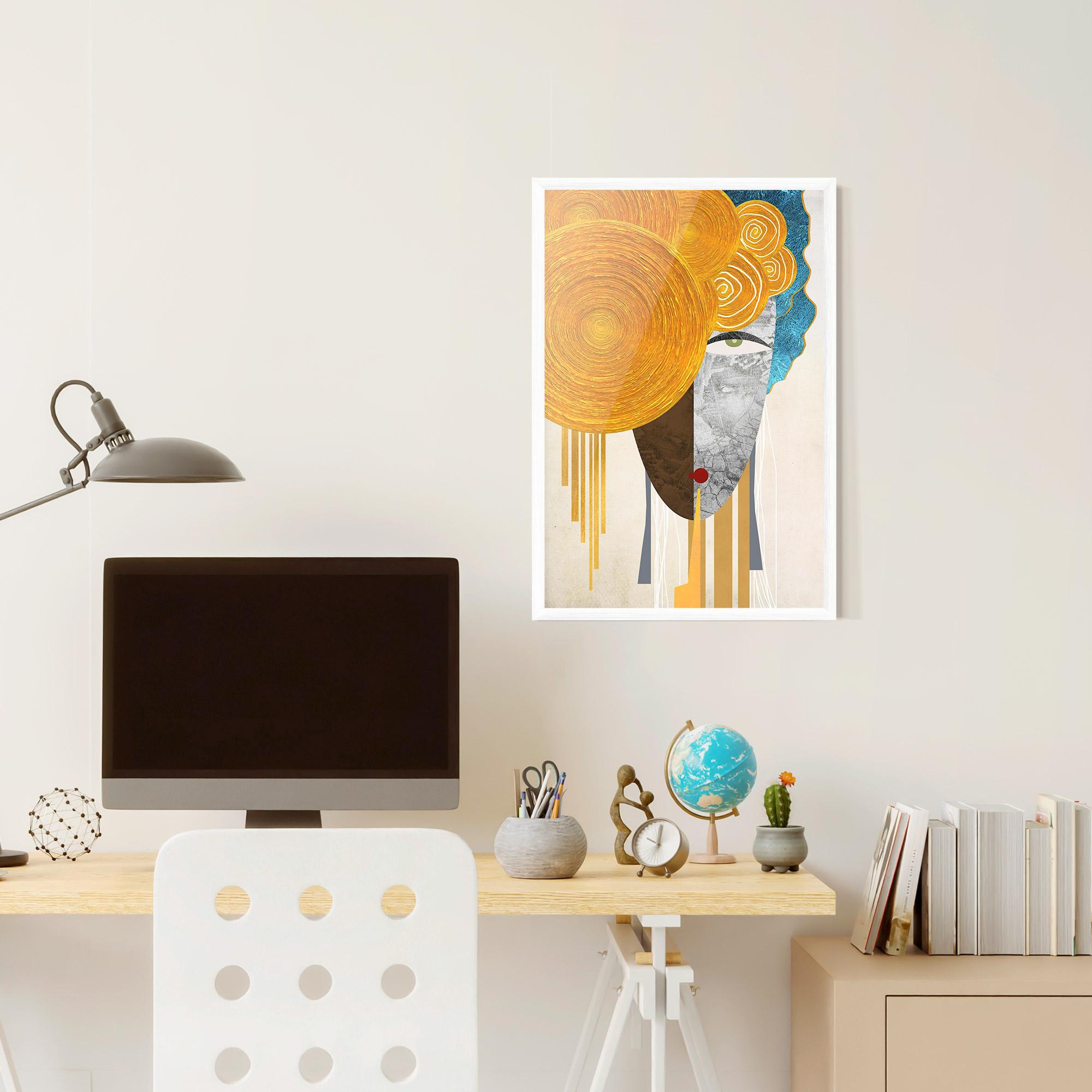 Keretezett Poszter Abstract Grey Face 1 mockup 6