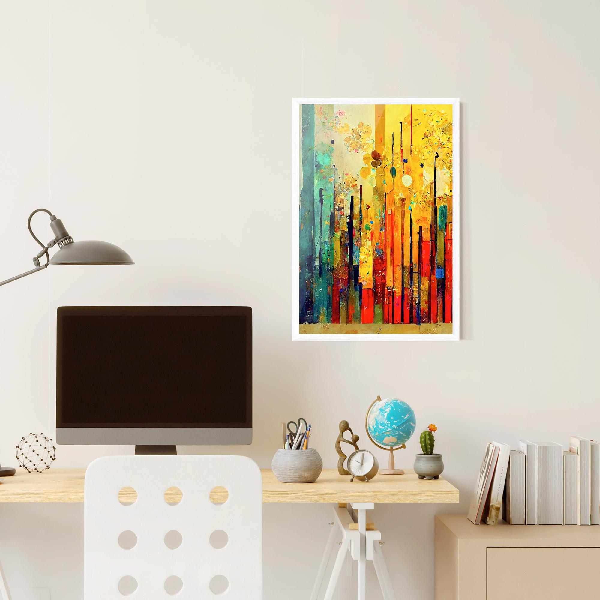 Keretezett Poszter Black Lines On Yellow Light mockup 6