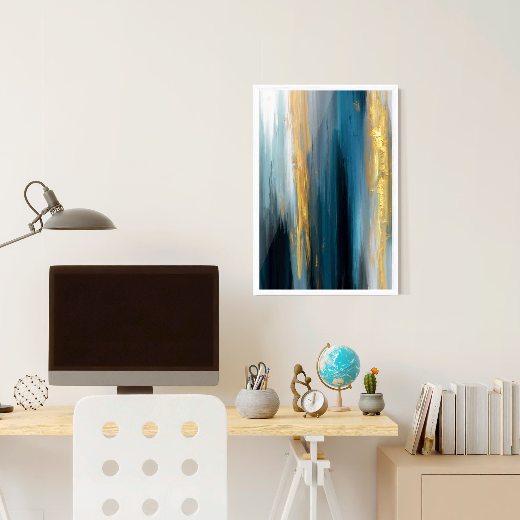 Golden Black Blue Art mockup 6
