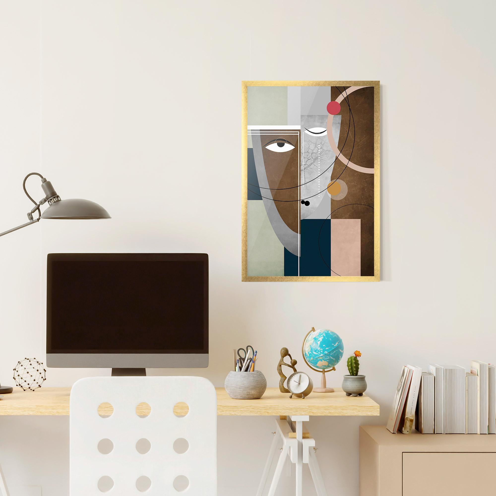 Keretezett Poszter Abstract Brown Face mockup 6