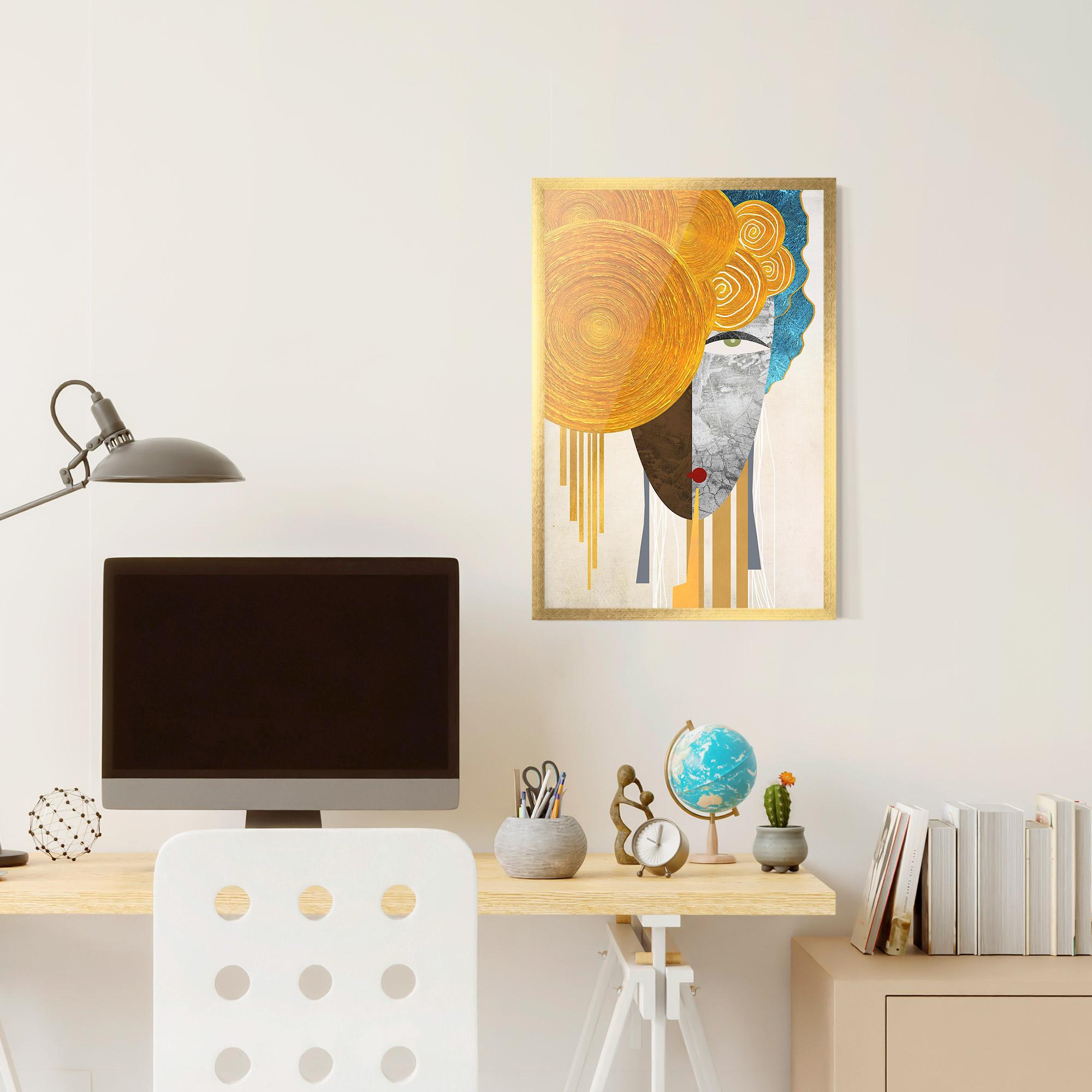 Keretezett Poszter Abstract Grey Face 1 mockup 6