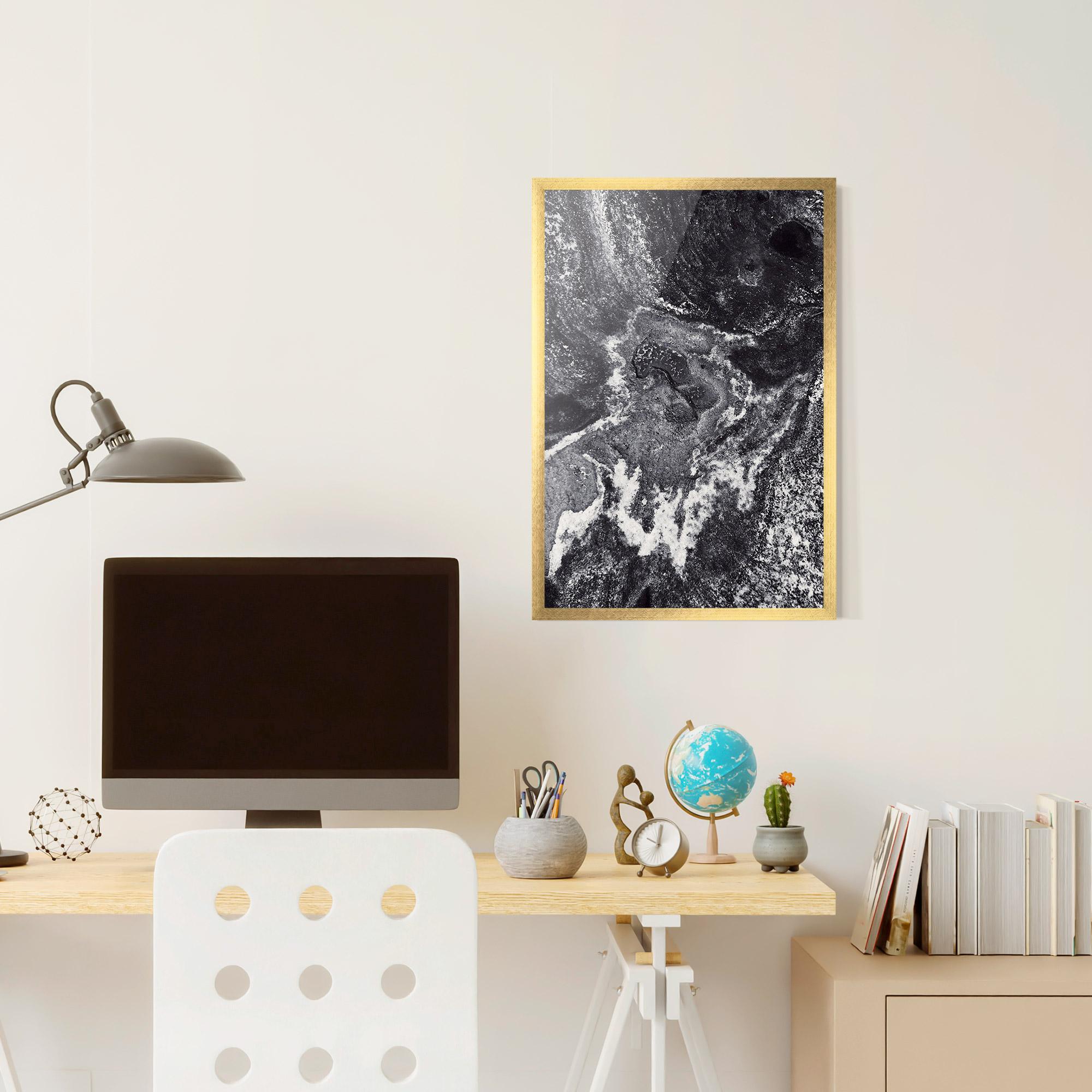 Keretezett Poszter Black And White Abstract mockup 6