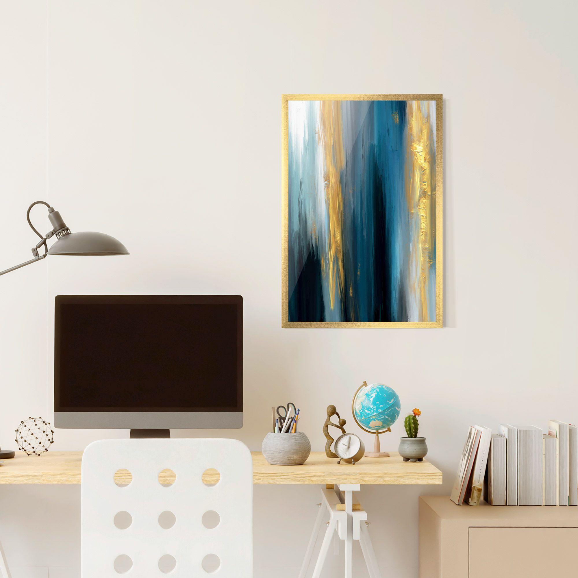 Golden Black Blue Art mockup 6