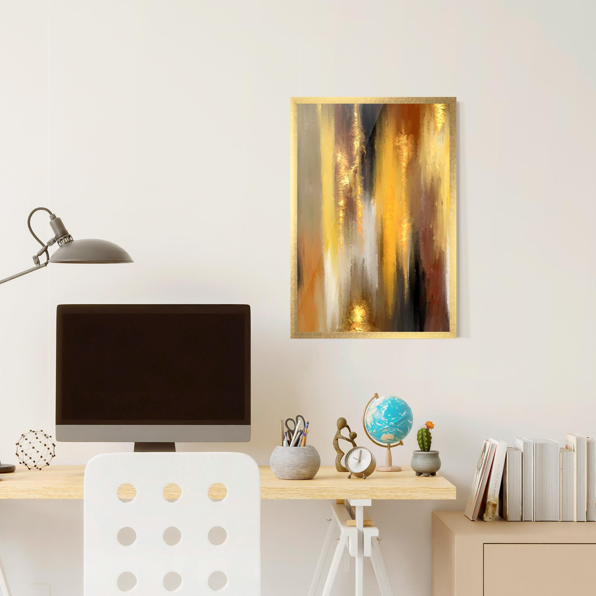 Keretezett Poszter Golden Brown Art mockup 6