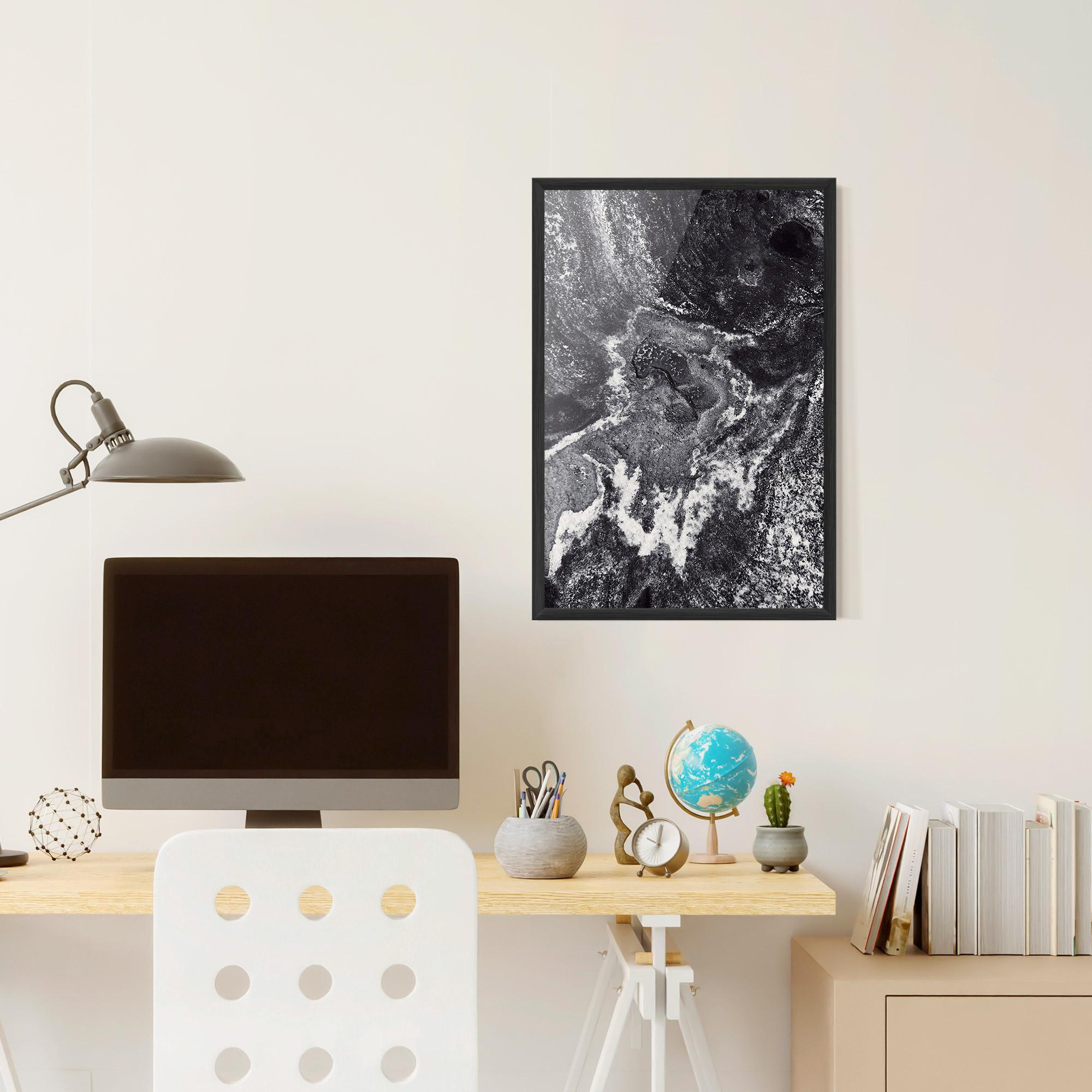 Keretezett Poszter Black And White Abstract mockup 6