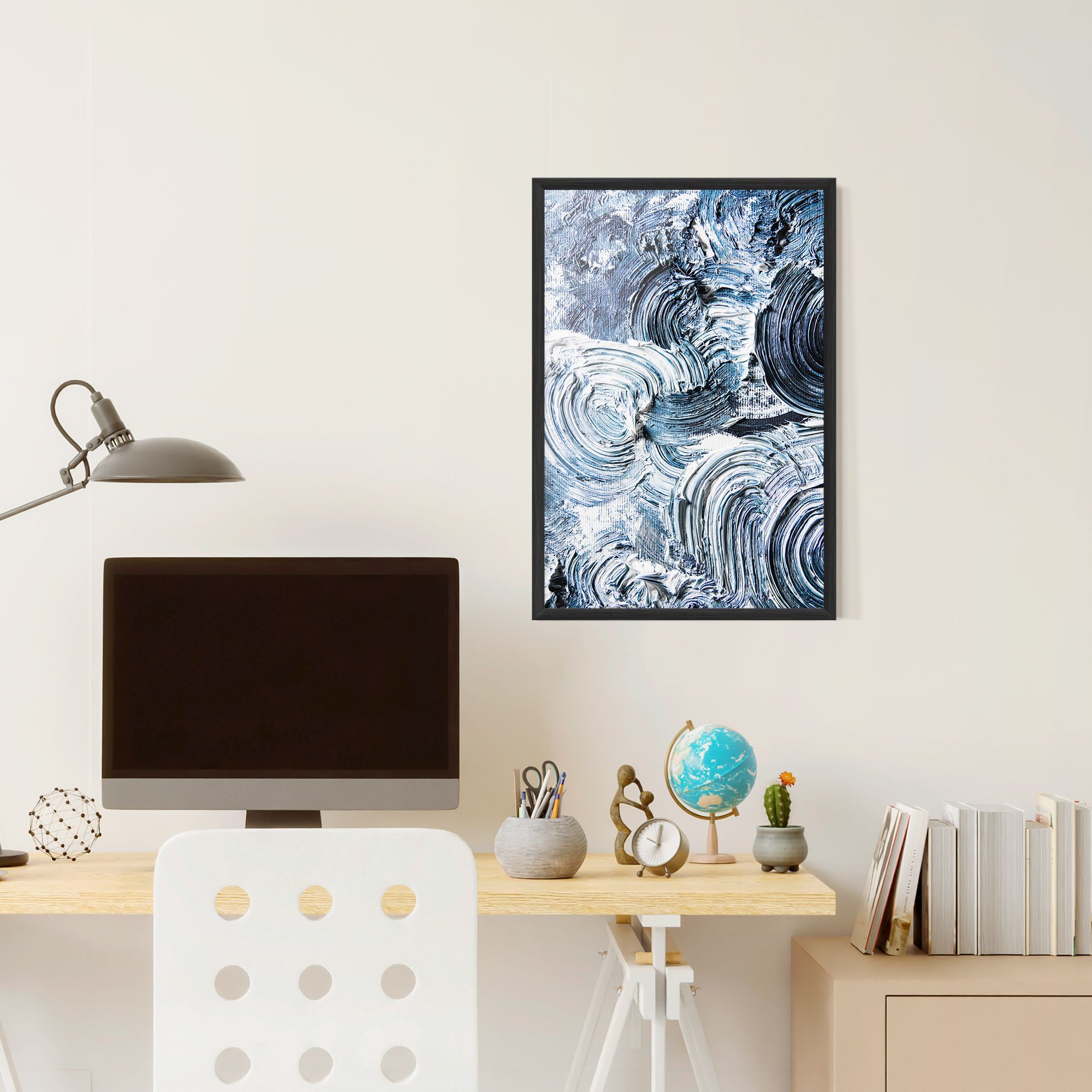 Cream Textured Painting mockup 6