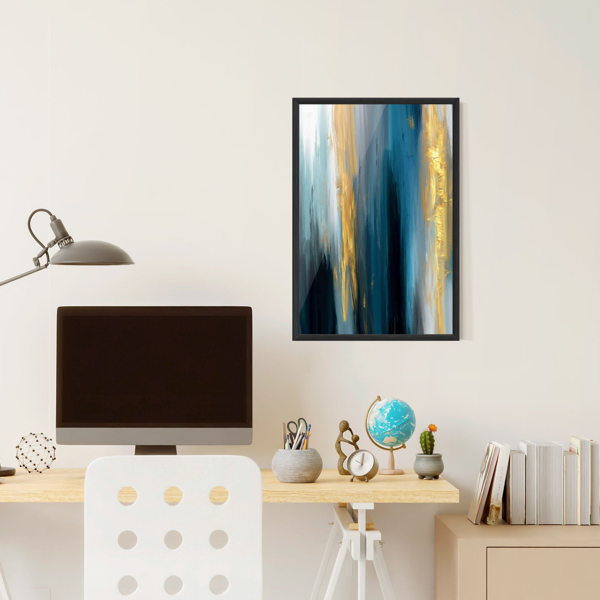 Golden Black Blue Art mockup 6
