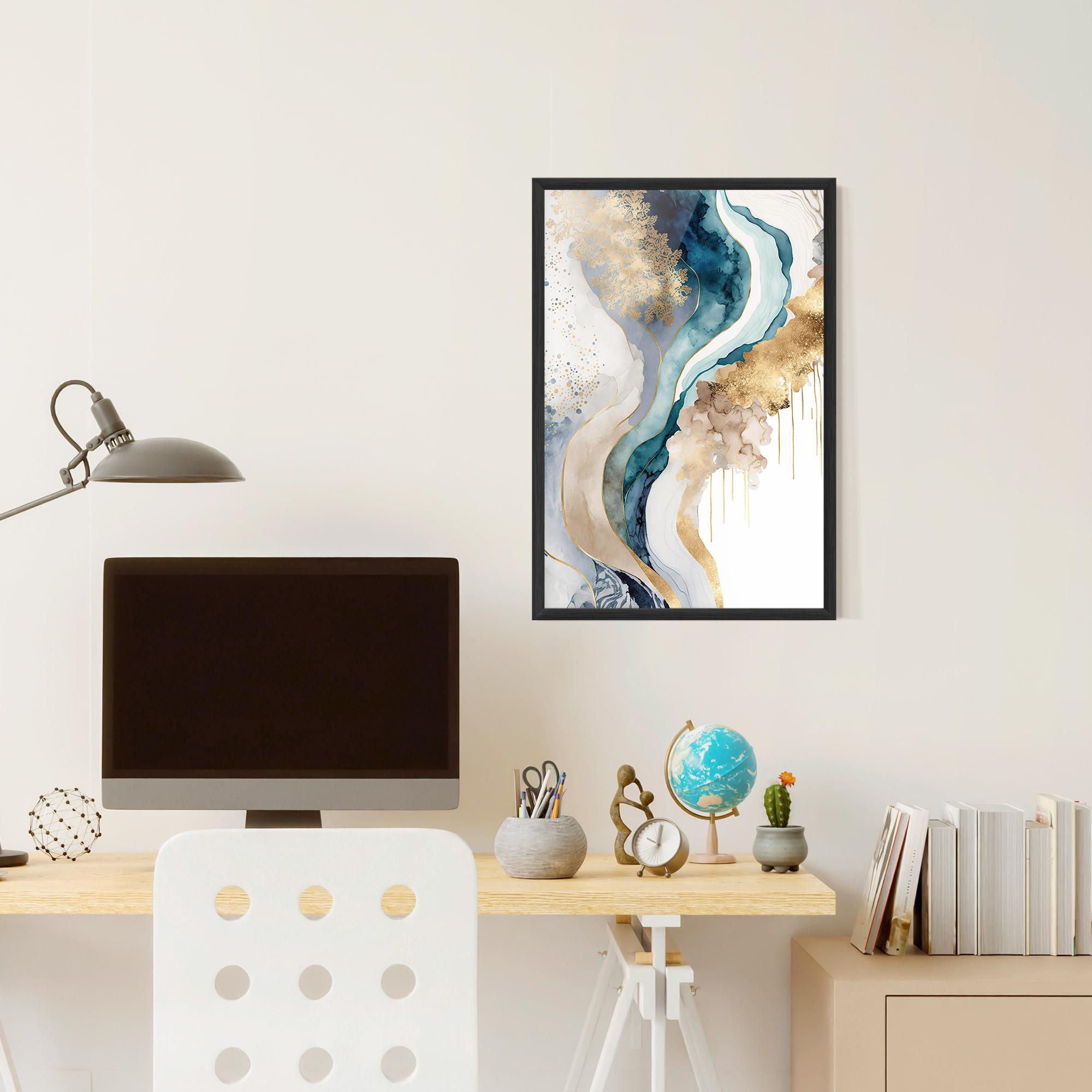 Keretezett Poszter Light Blue Waves mockup 6