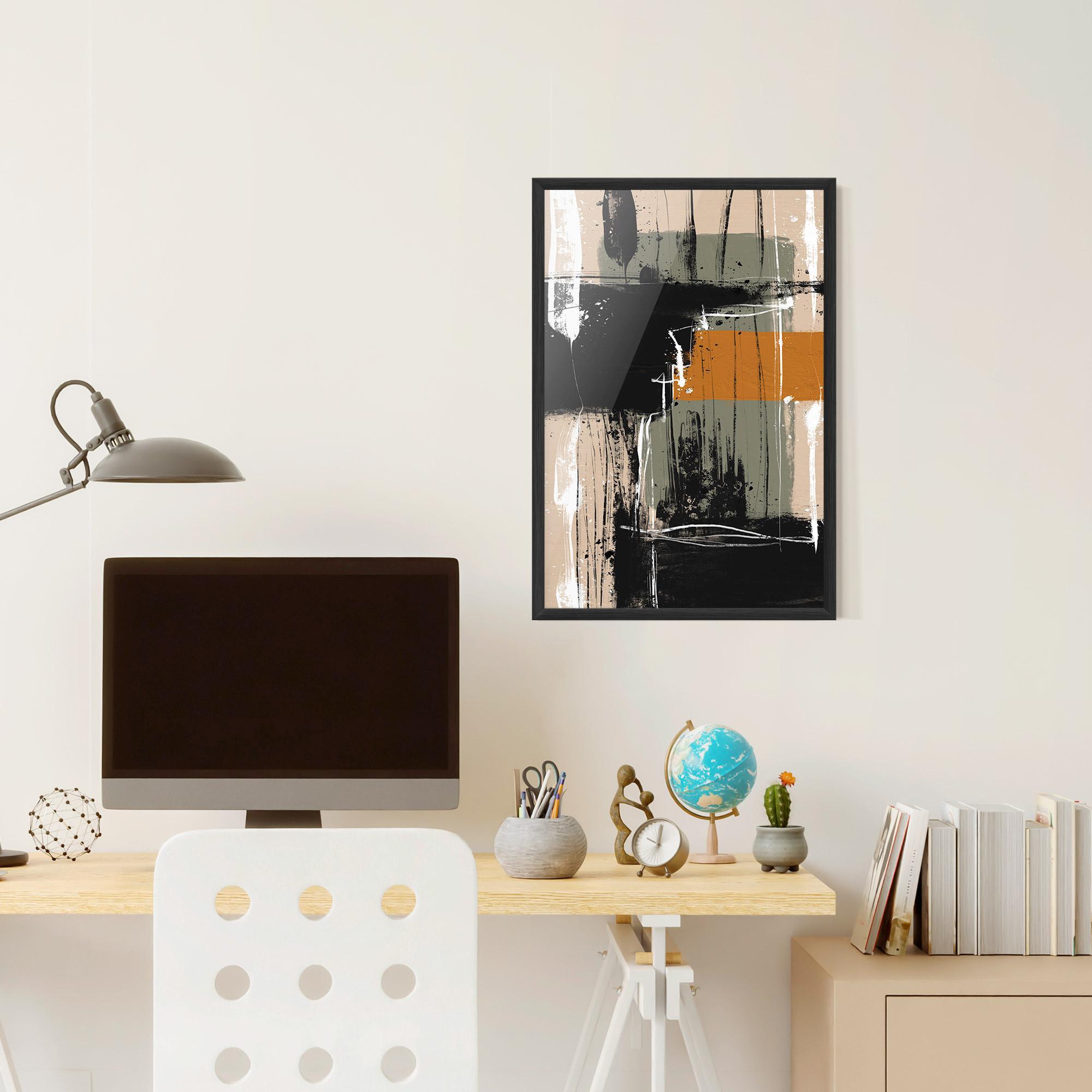 Keretezett Poszter Modern Oil Painting With White mockup 6