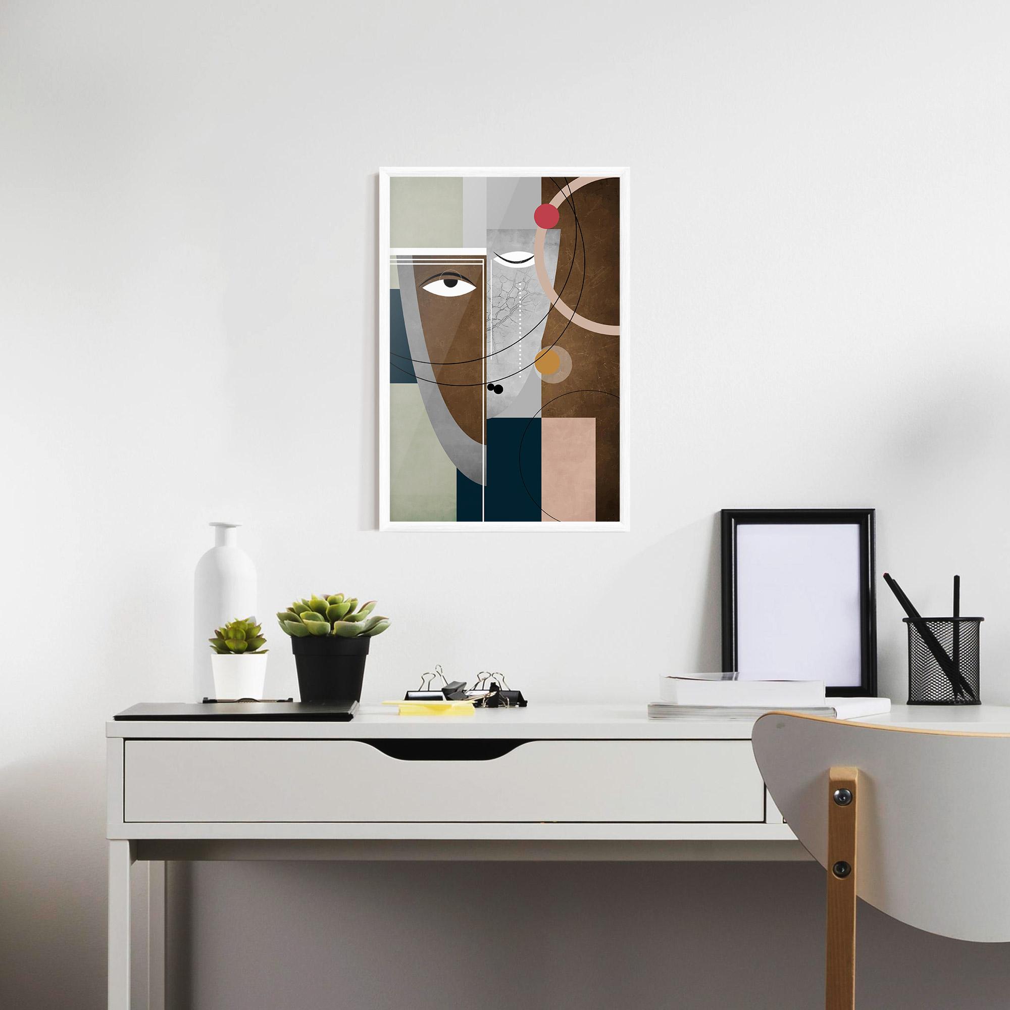 Keretezett Poszter Abstract Brown Face mockup 7