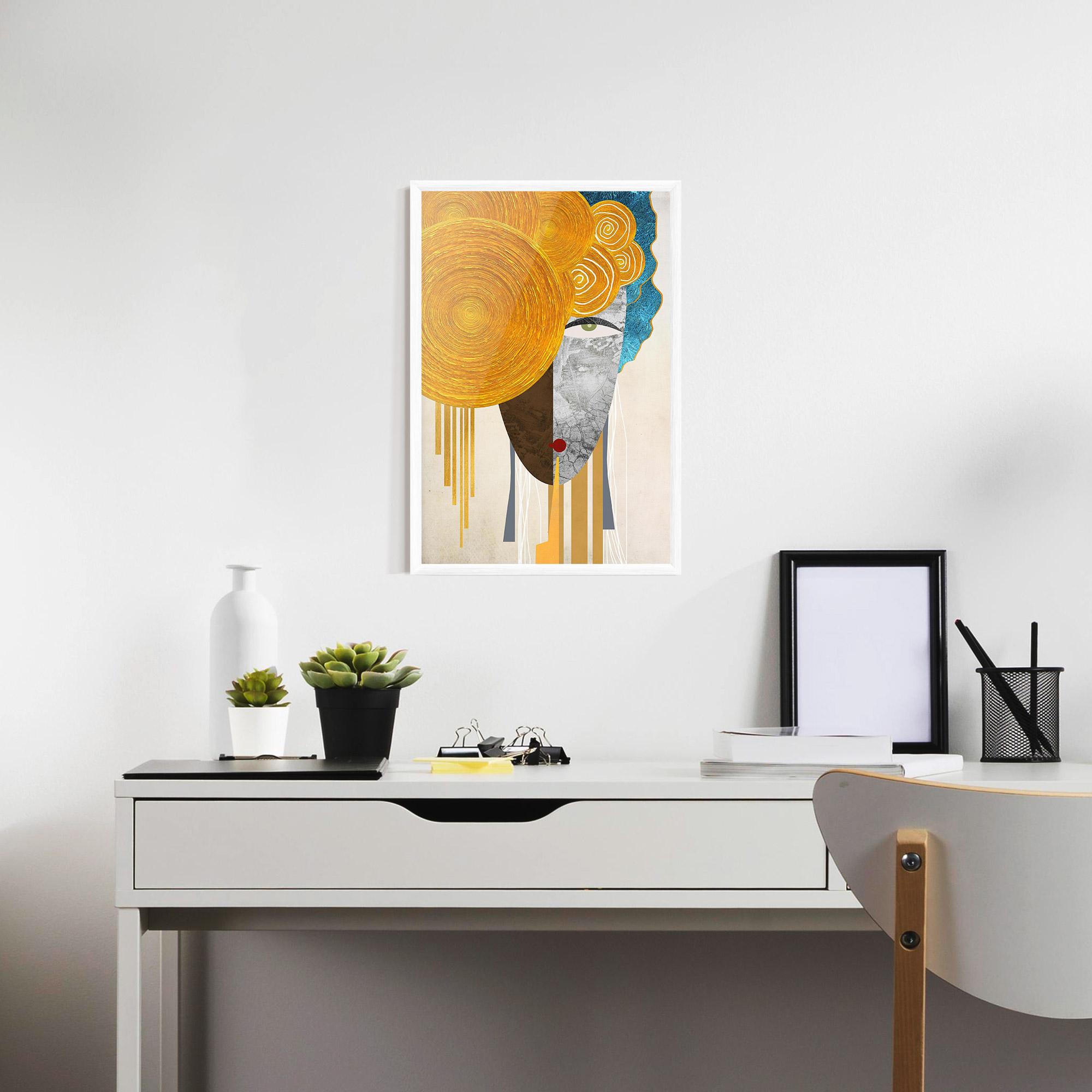 Keretezett Poszter Abstract Grey Face 1 mockup 7