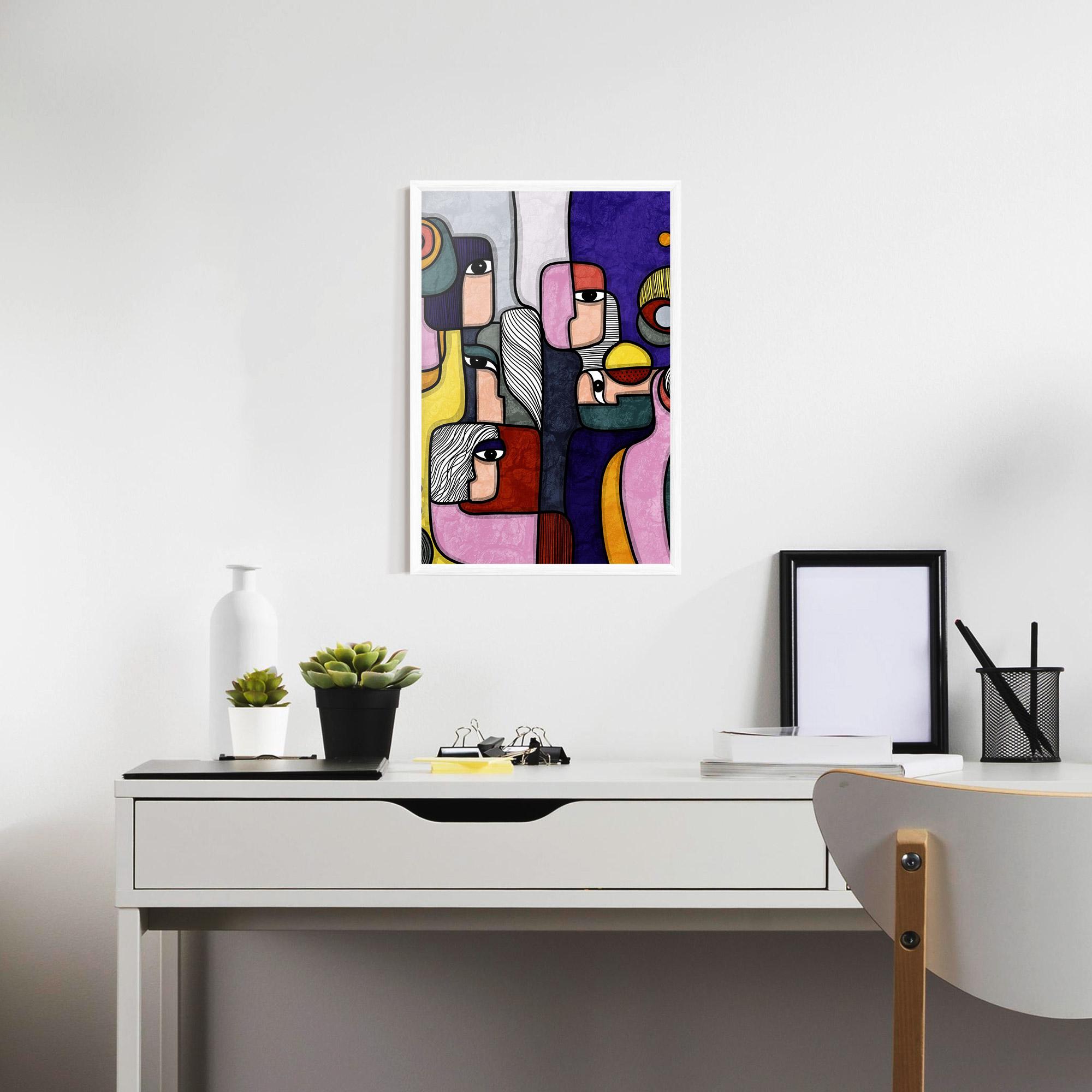 Keretezett Poszter Abstract Looking Eyes mockup 7