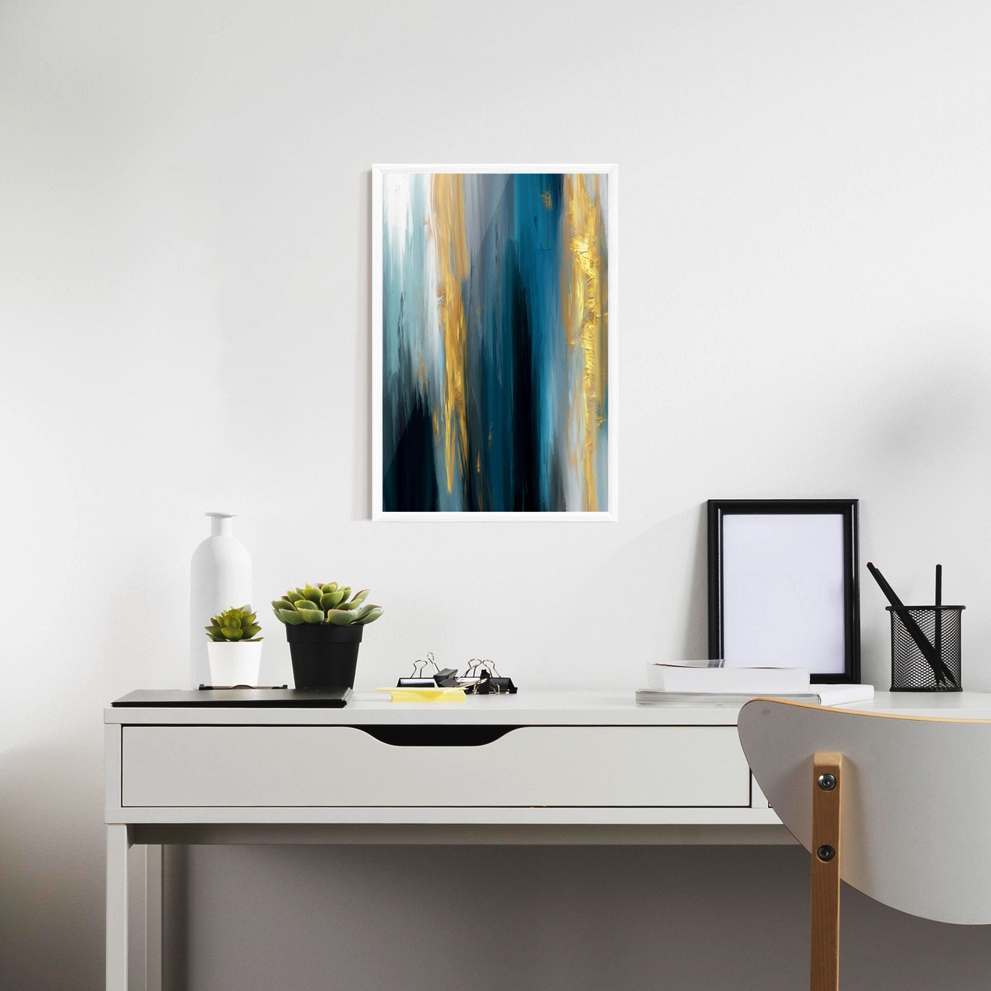 Golden Black Blue Art mockup 7