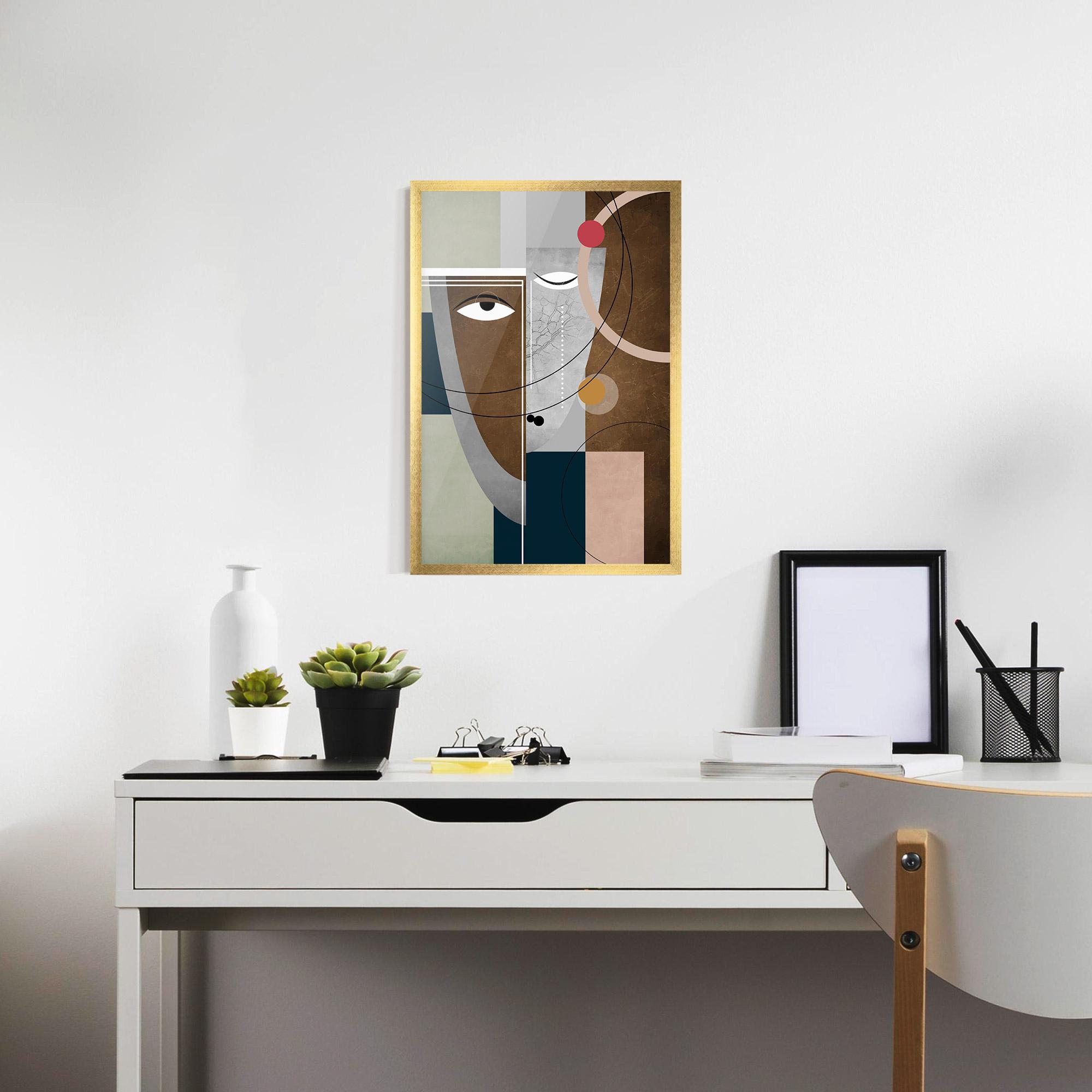 Keretezett Poszter Abstract Brown Face mockup 7