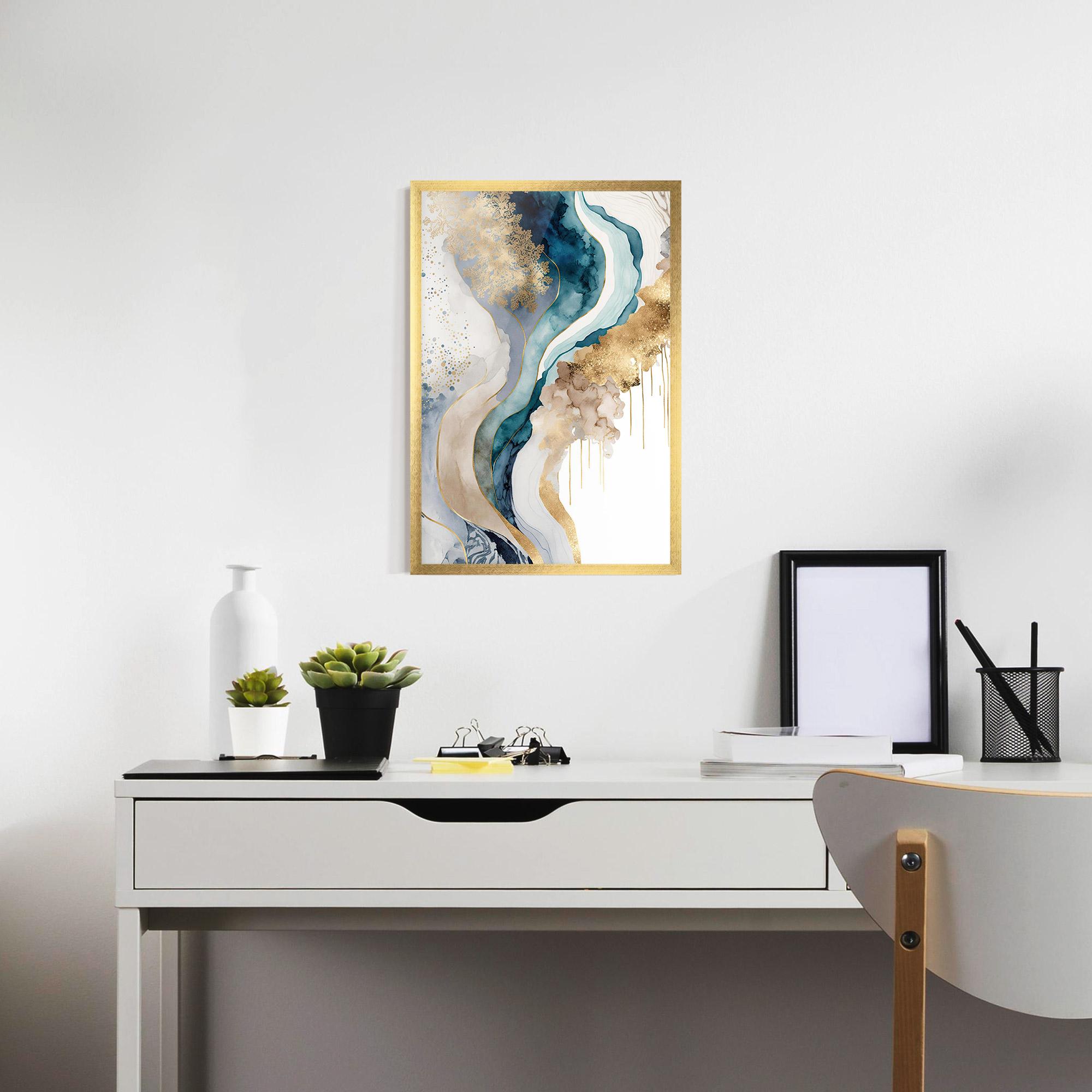 Keretezett Poszter Light Blue Waves mockup 7