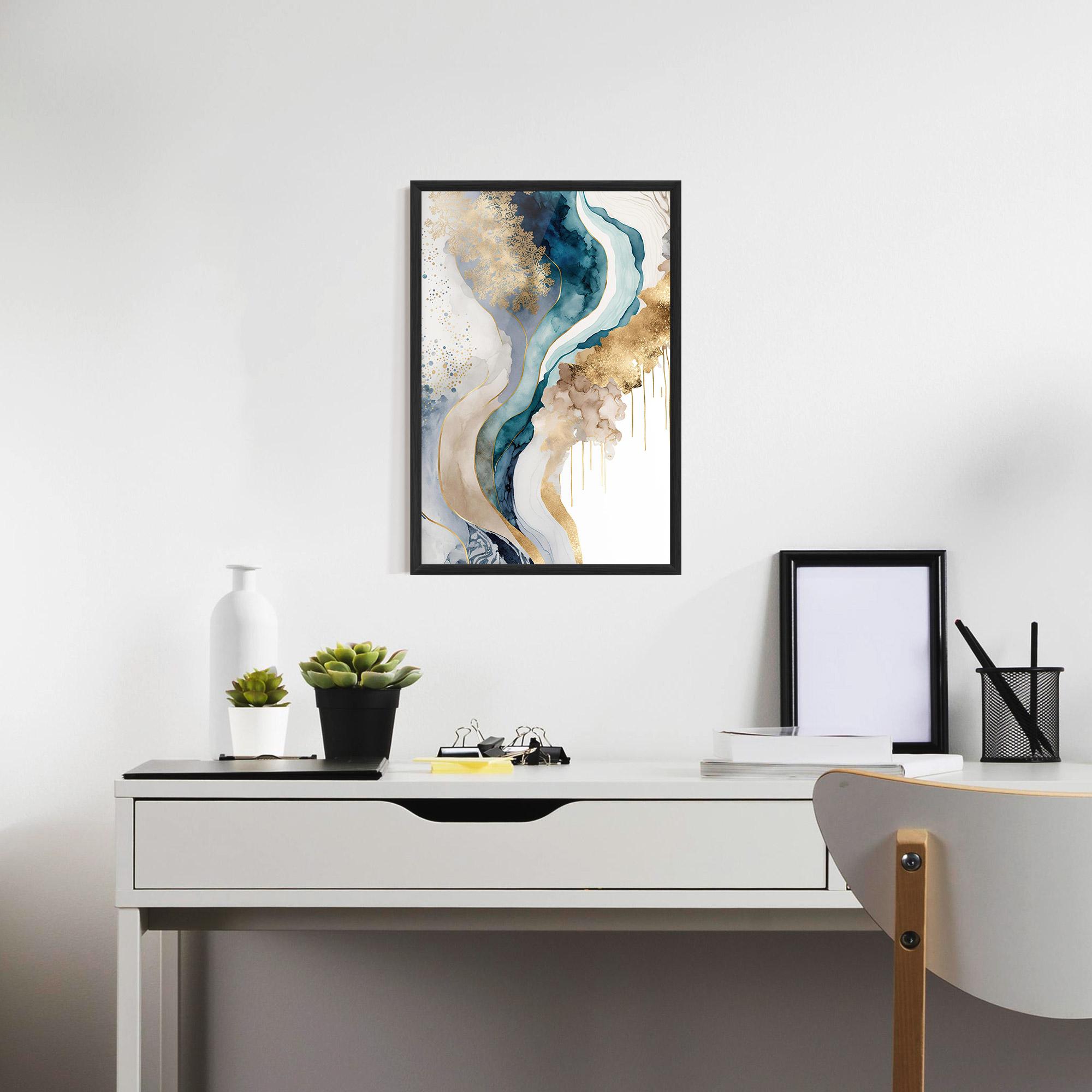 Keretezett Poszter Light Blue Waves mockup 7