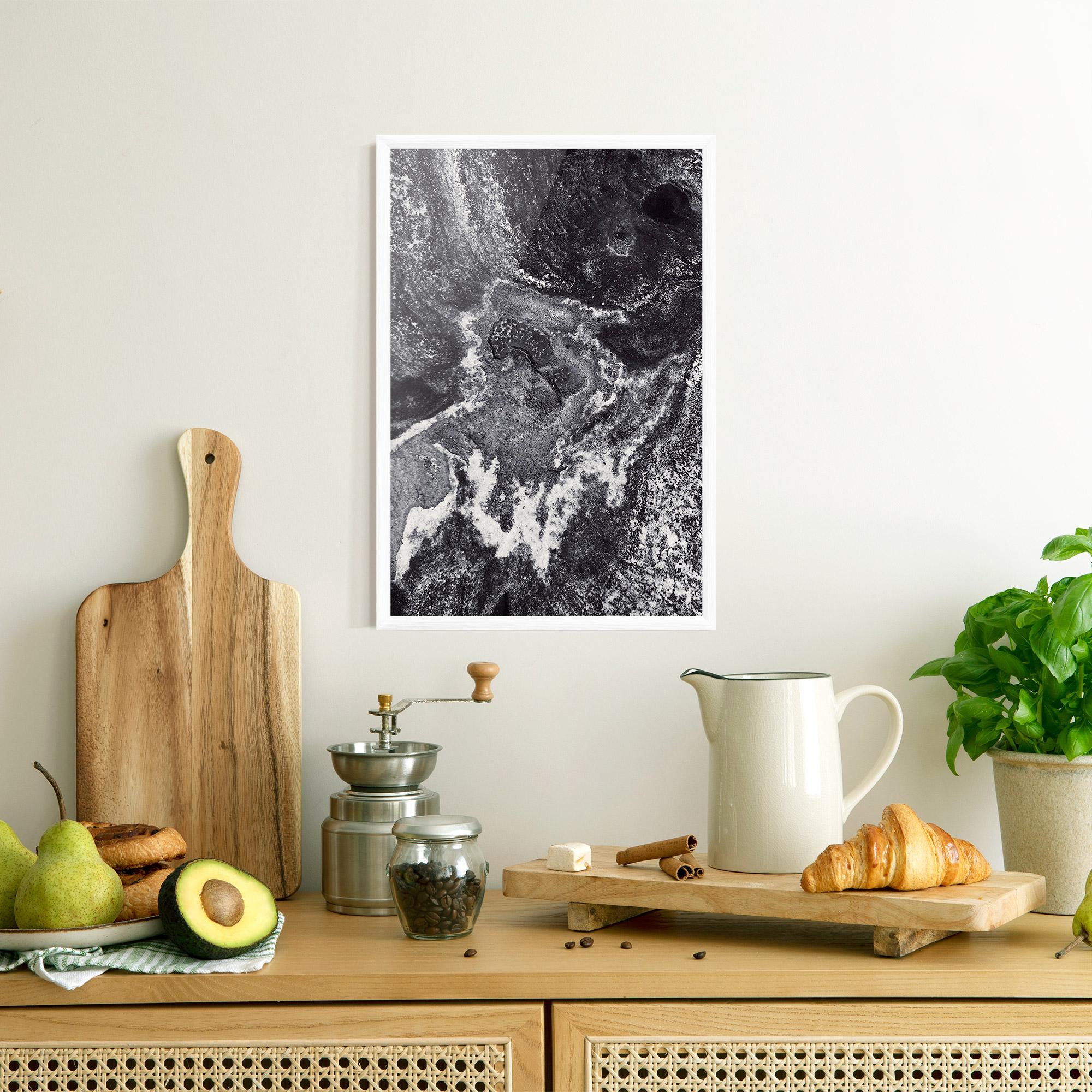 Keretezett Poszter Black And White Abstract mockup 8