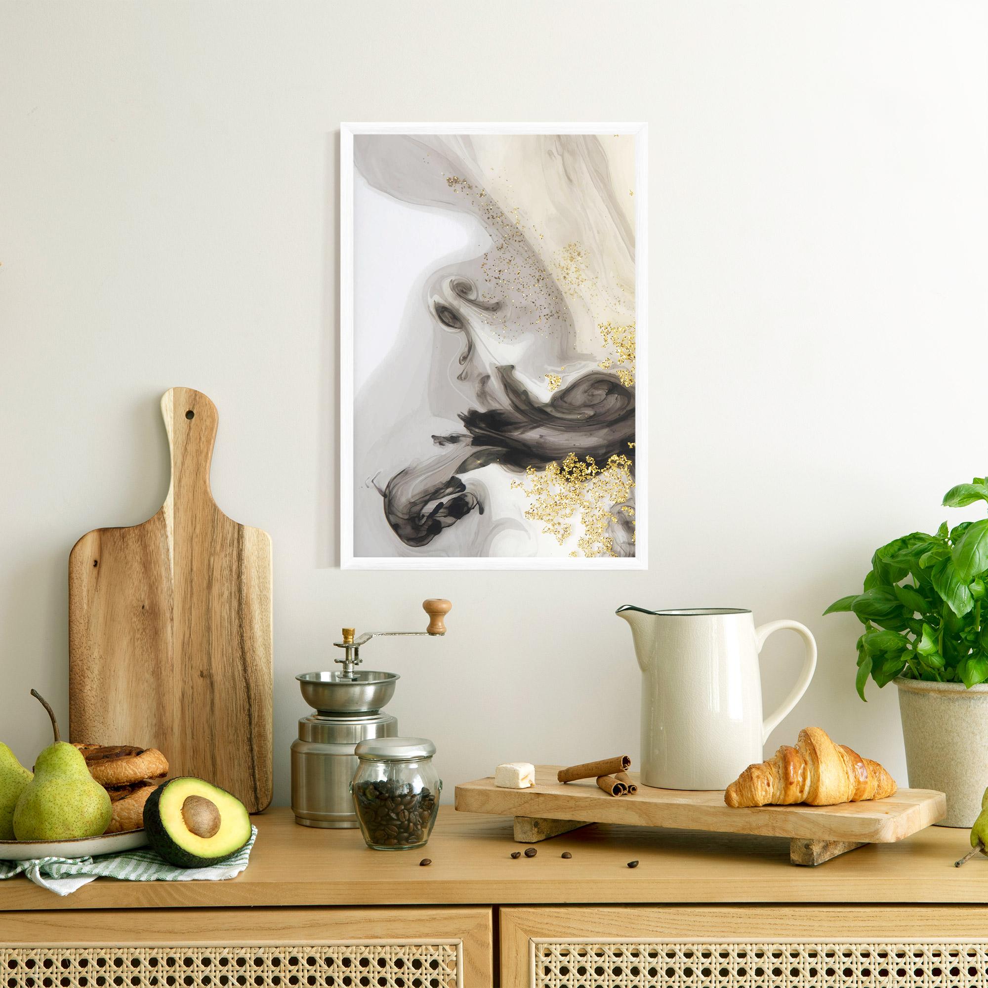 Keretezett Poszter Gold Glitter Watercolor mockup 8