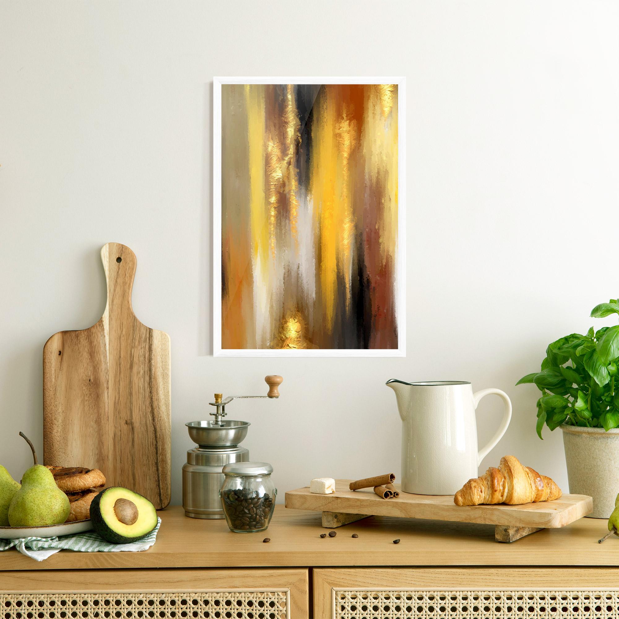 Keretezett Poszter Golden Brown Art mockup 8