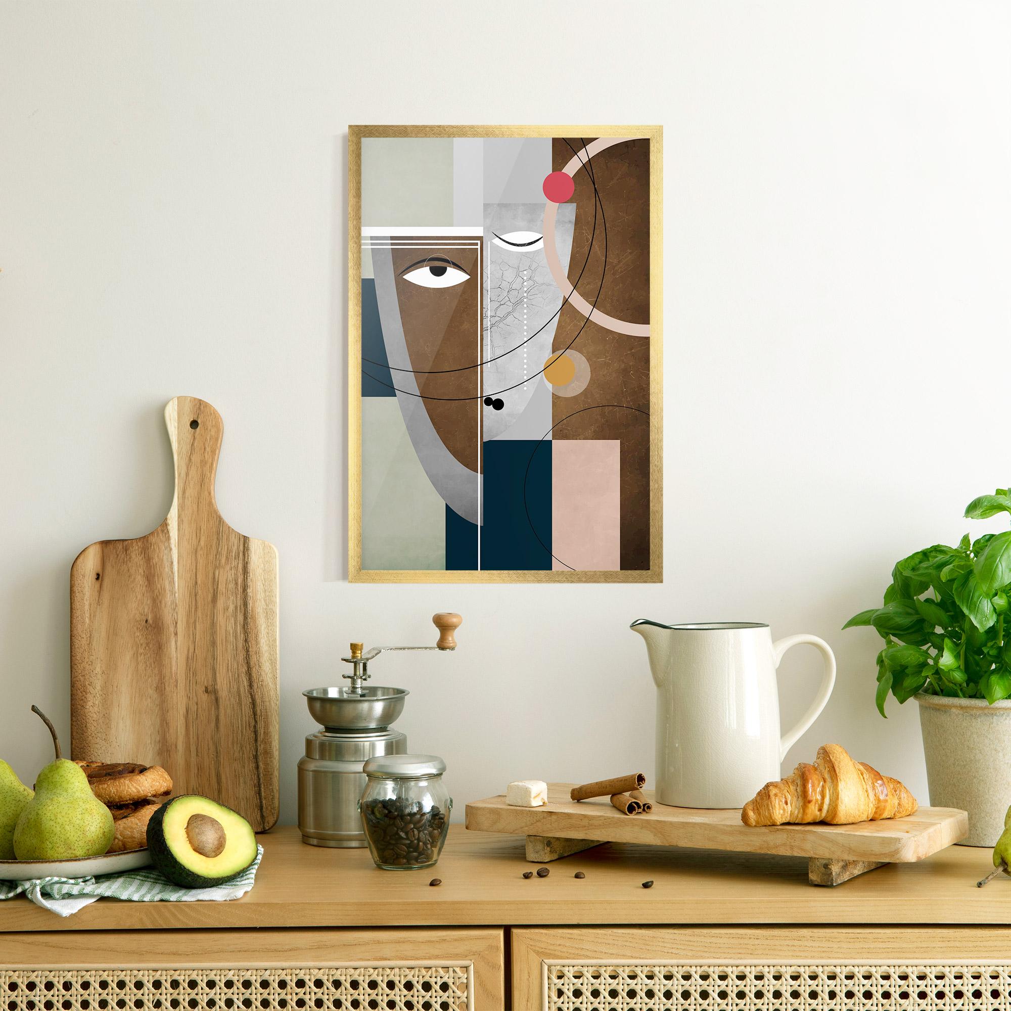 Keretezett Poszter Abstract Brown Face mockup 8