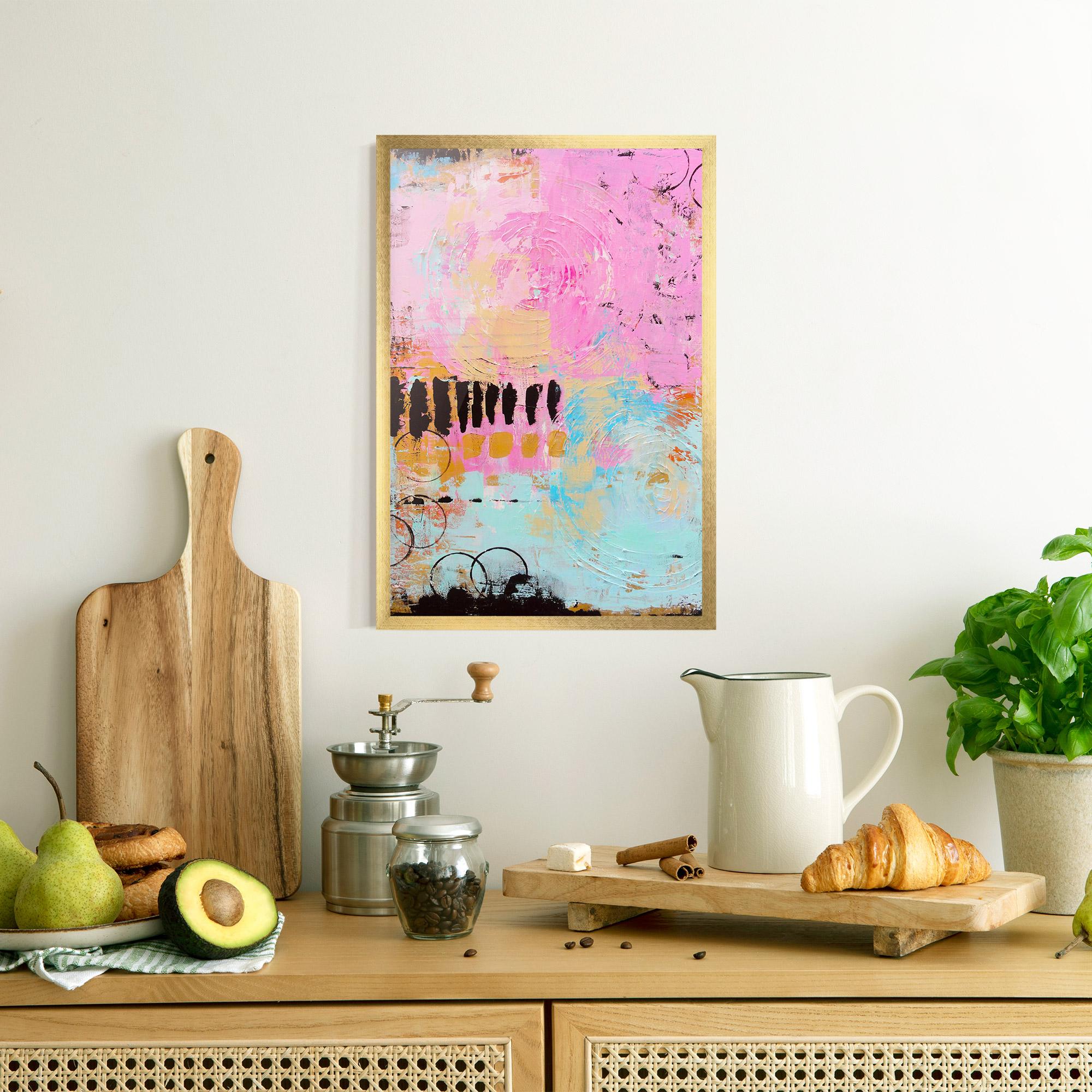 Keretezett Poszter Abstract Pink Circle mockup 8