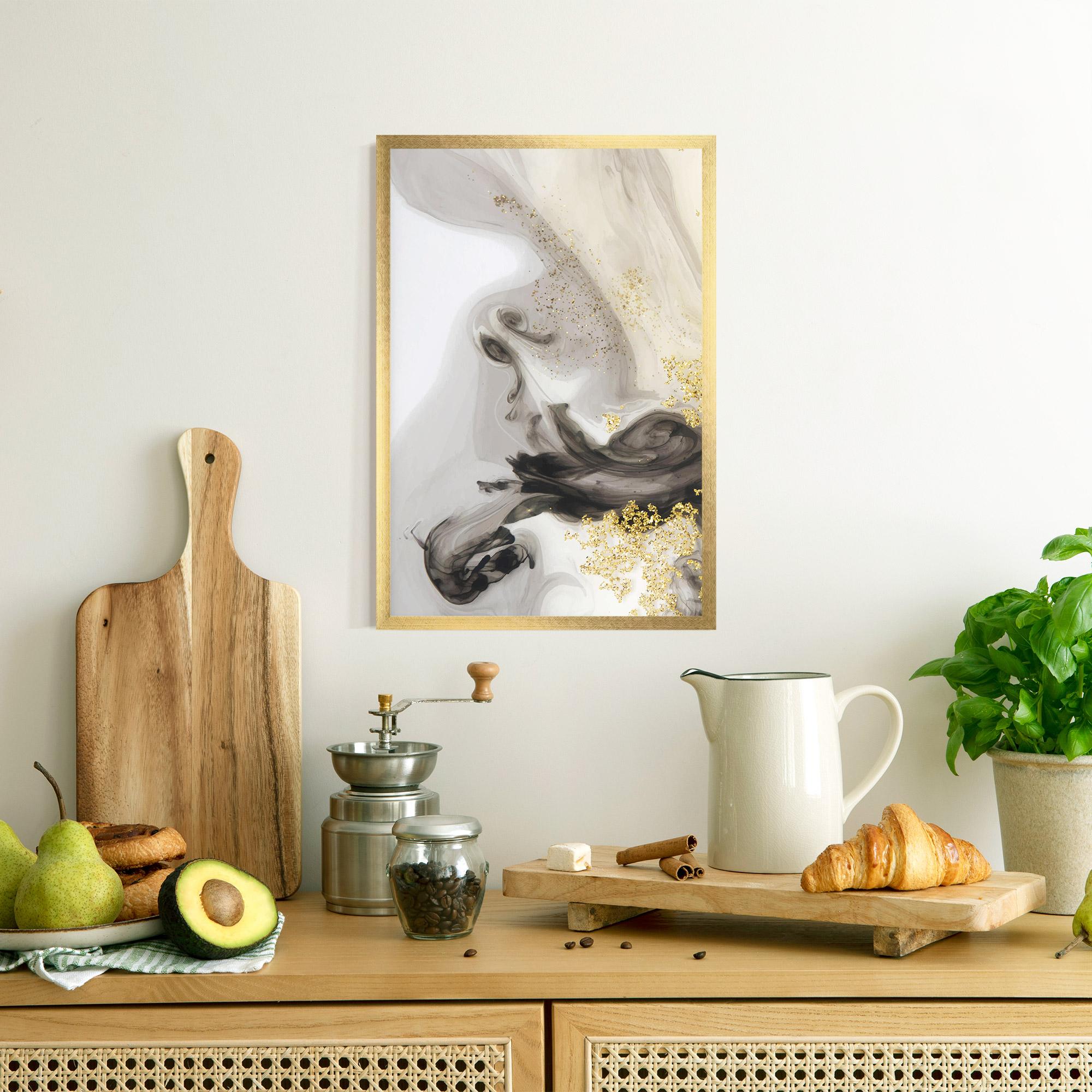 Keretezett Poszter Gold Glitter Watercolor mockup 8