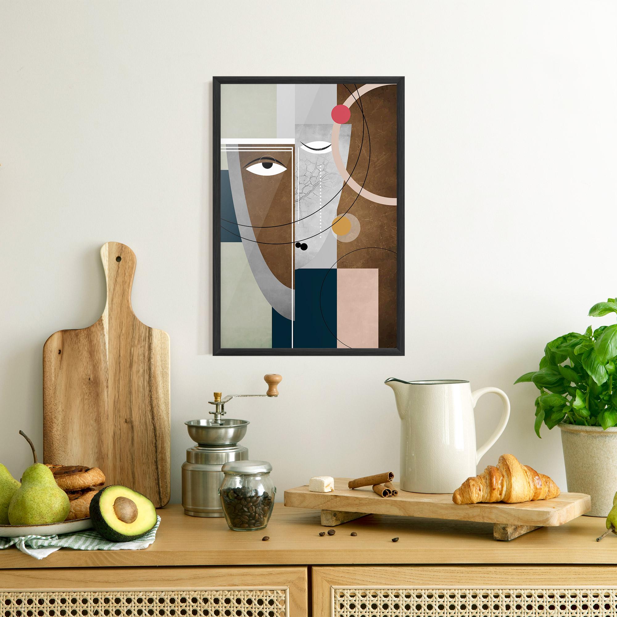 Keretezett Poszter Abstract Brown Face mockup 8