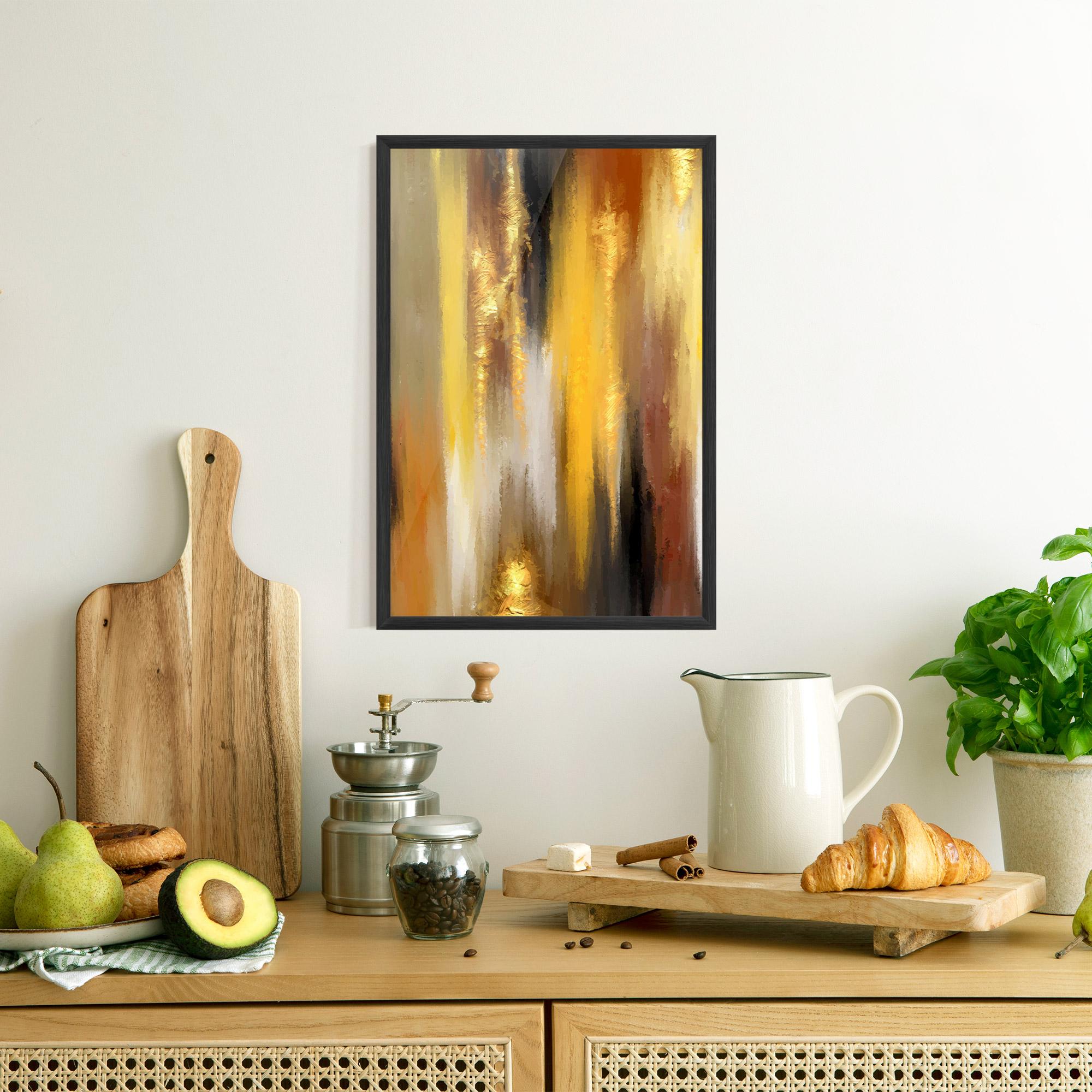 Keretezett Poszter Golden Brown Art mockup 8