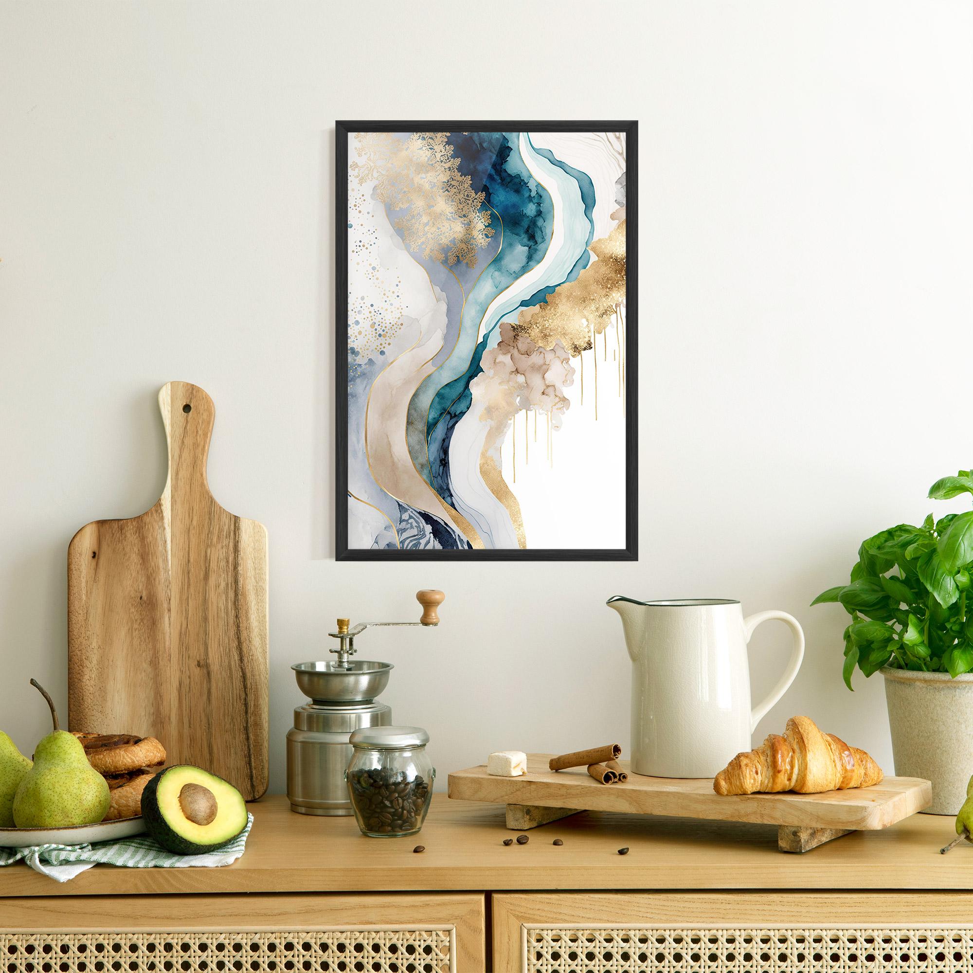 Keretezett Poszter Light Blue Waves mockup 8