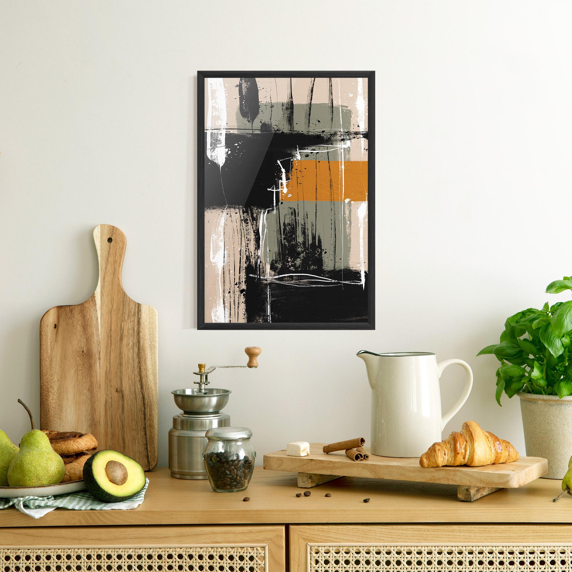 Keretezett Poszter Modern Oil Painting With White mockup 8