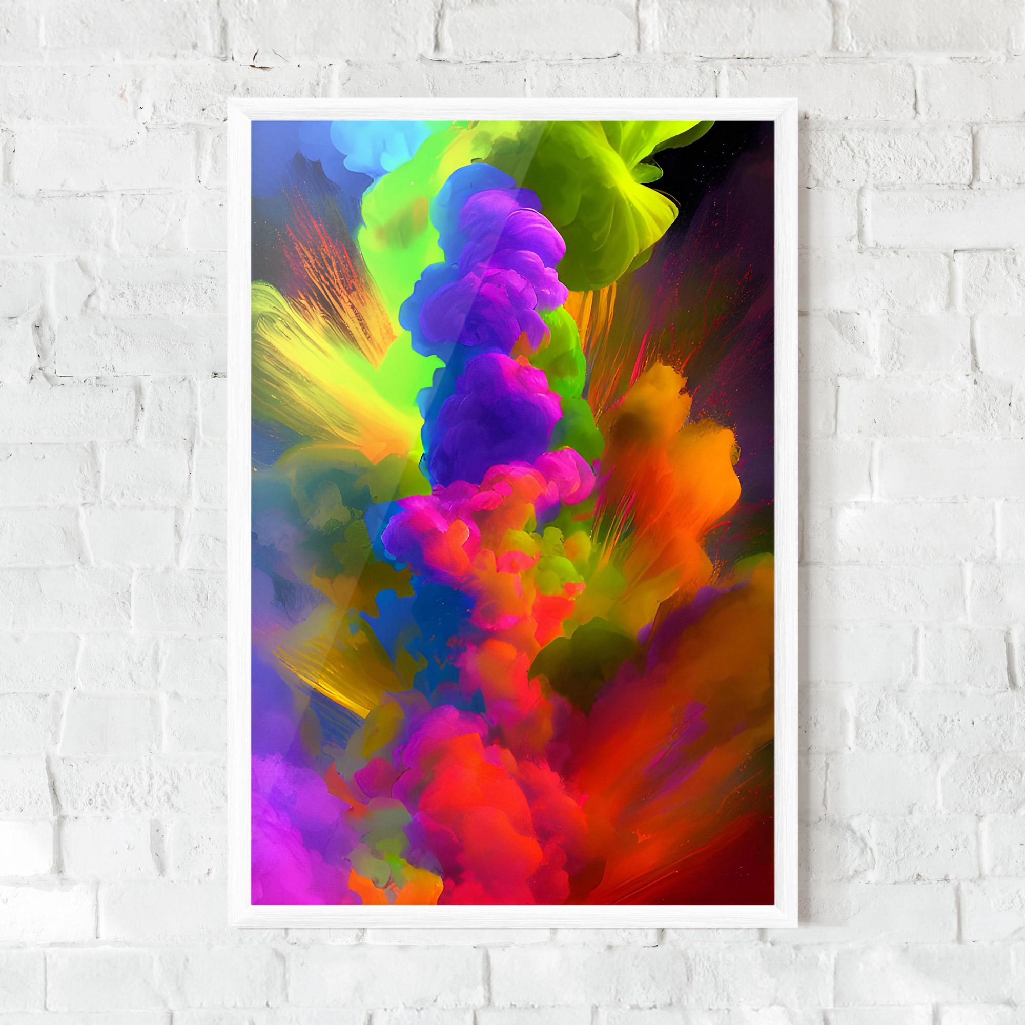 Keretezett Poszter Blurred Colorful Smoke mockup 0