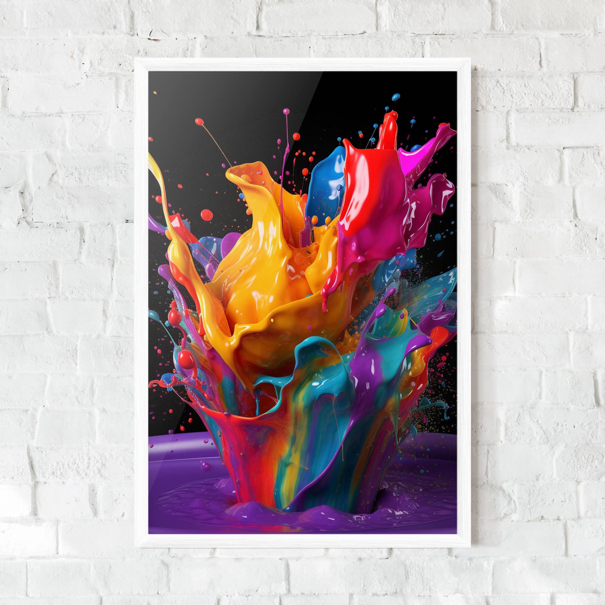 Keretezett Poszter Brightly Color Splashing mockup 0