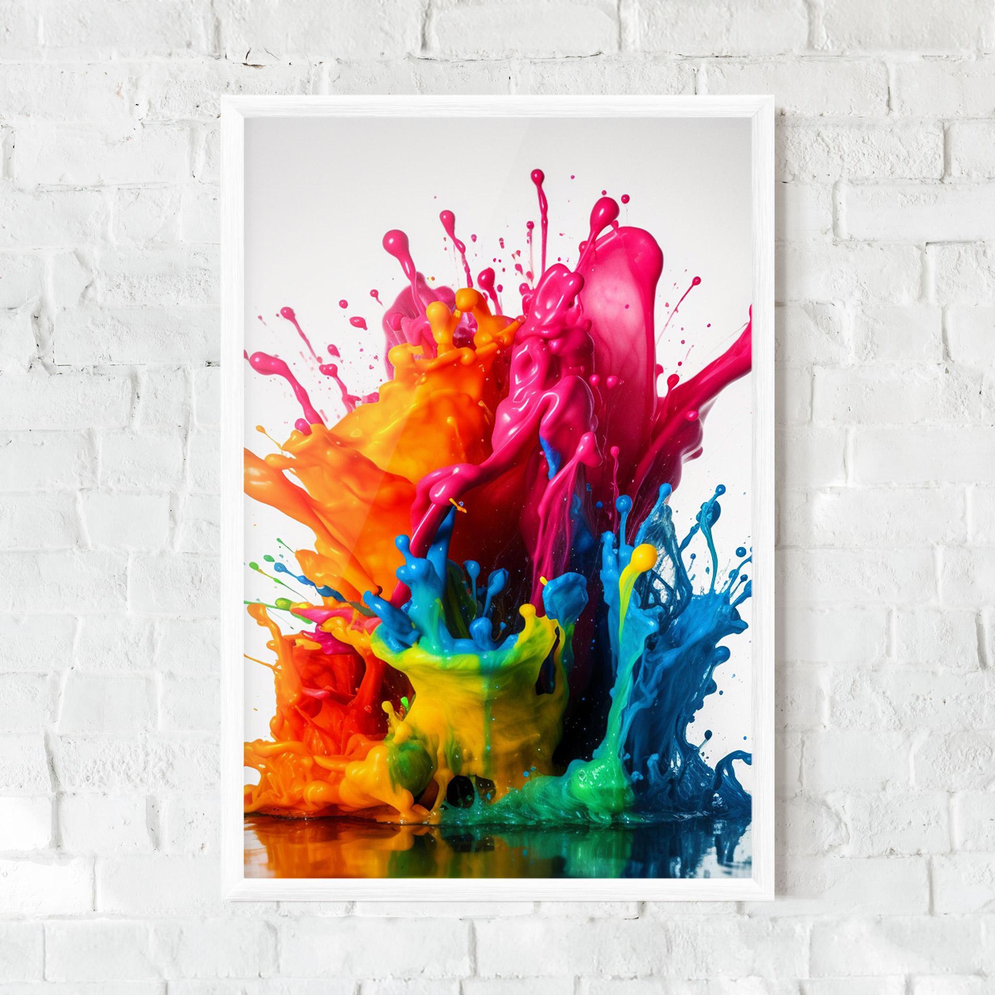 Keretezett Poszter Colorful Explosion Paint mockup 0
