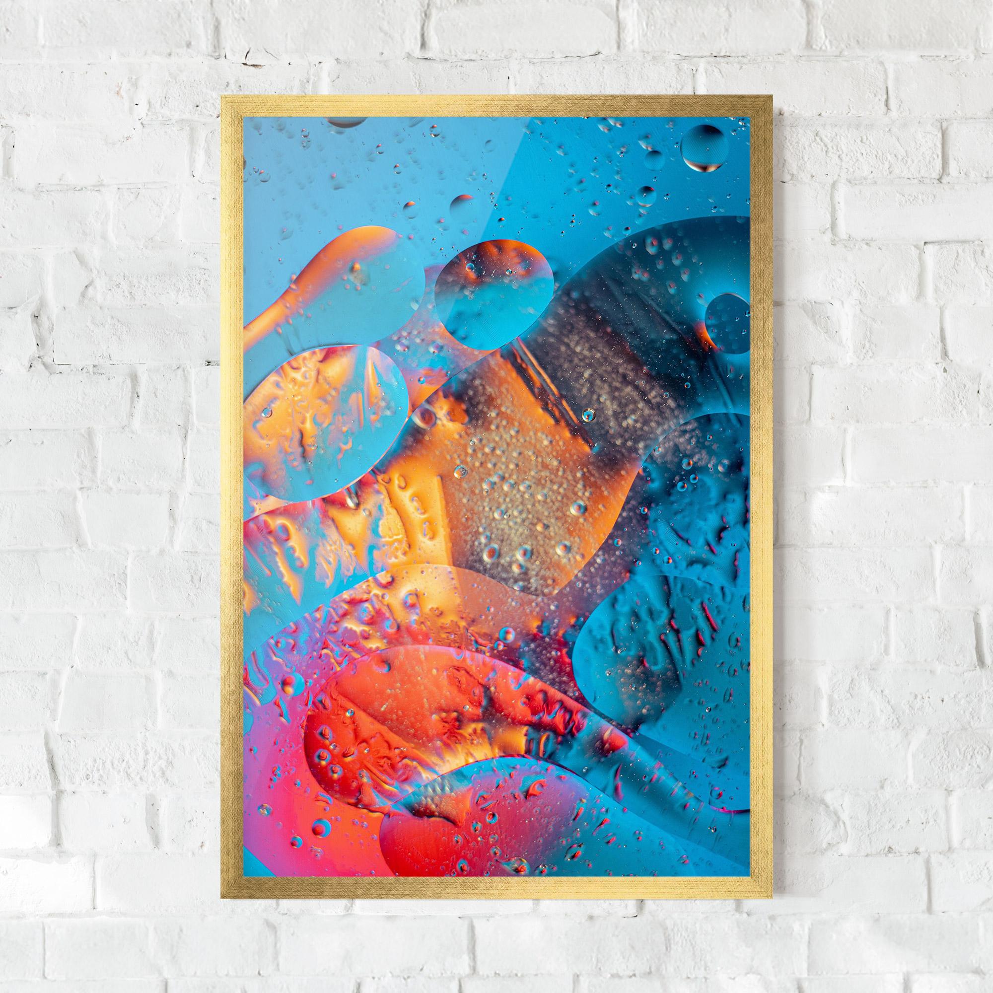 Keretezett Poszter Blue Orange Drops mockup 0