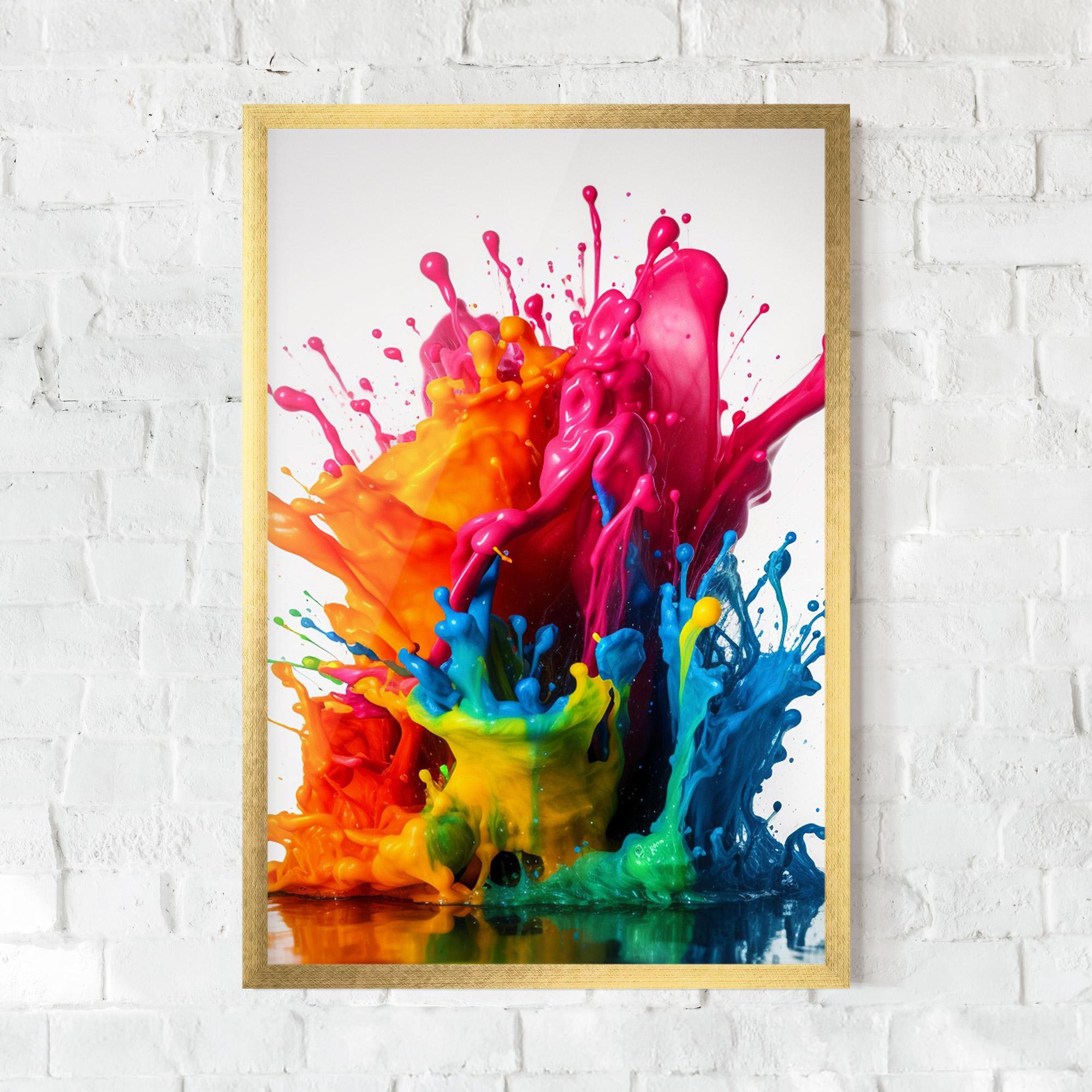 Keretezett Poszter Colorful Explosion Paint mockup 0